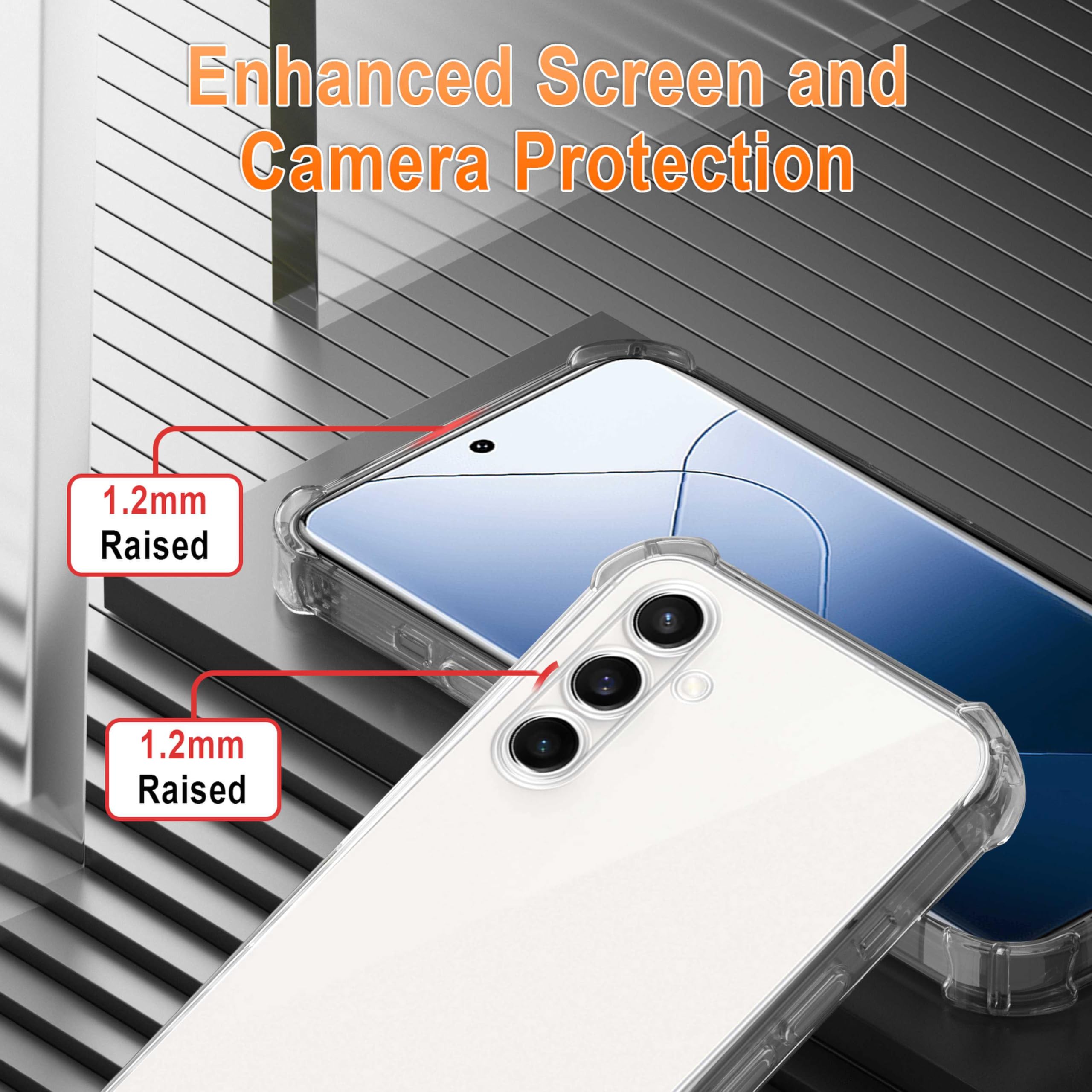 XTCASE Etui ze smyczką na telefon komórkowy Samsung Galaxy A35 5G z paskiem, przezroczyste, silikonowe etui na telefon komórkowy do Samsung Galaxy A35 5G, z łańcuszkiem, odporne na uderzenia etui
