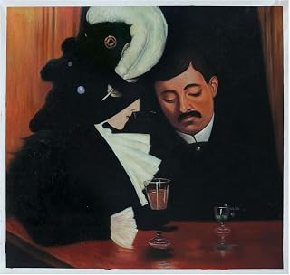 At the Café (The Provincial) - Felix Vallotton hand-painted oil painting reproduction,couple in bar,coffee room wall art,lovers portraits