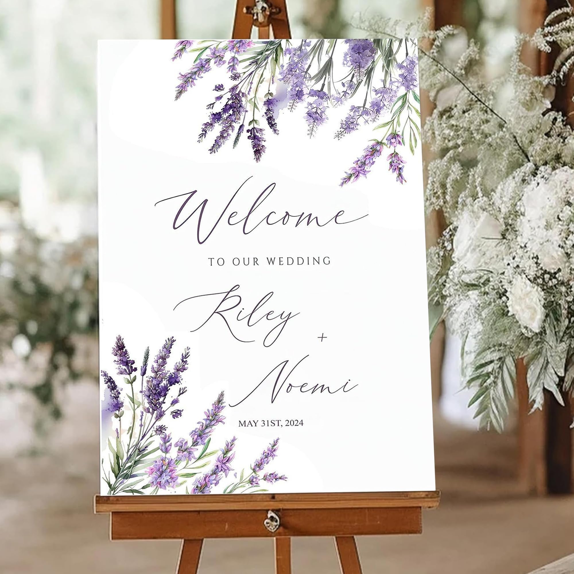 Amazon.com: Personalized Lavender Wedding Welcome Sign - Custom