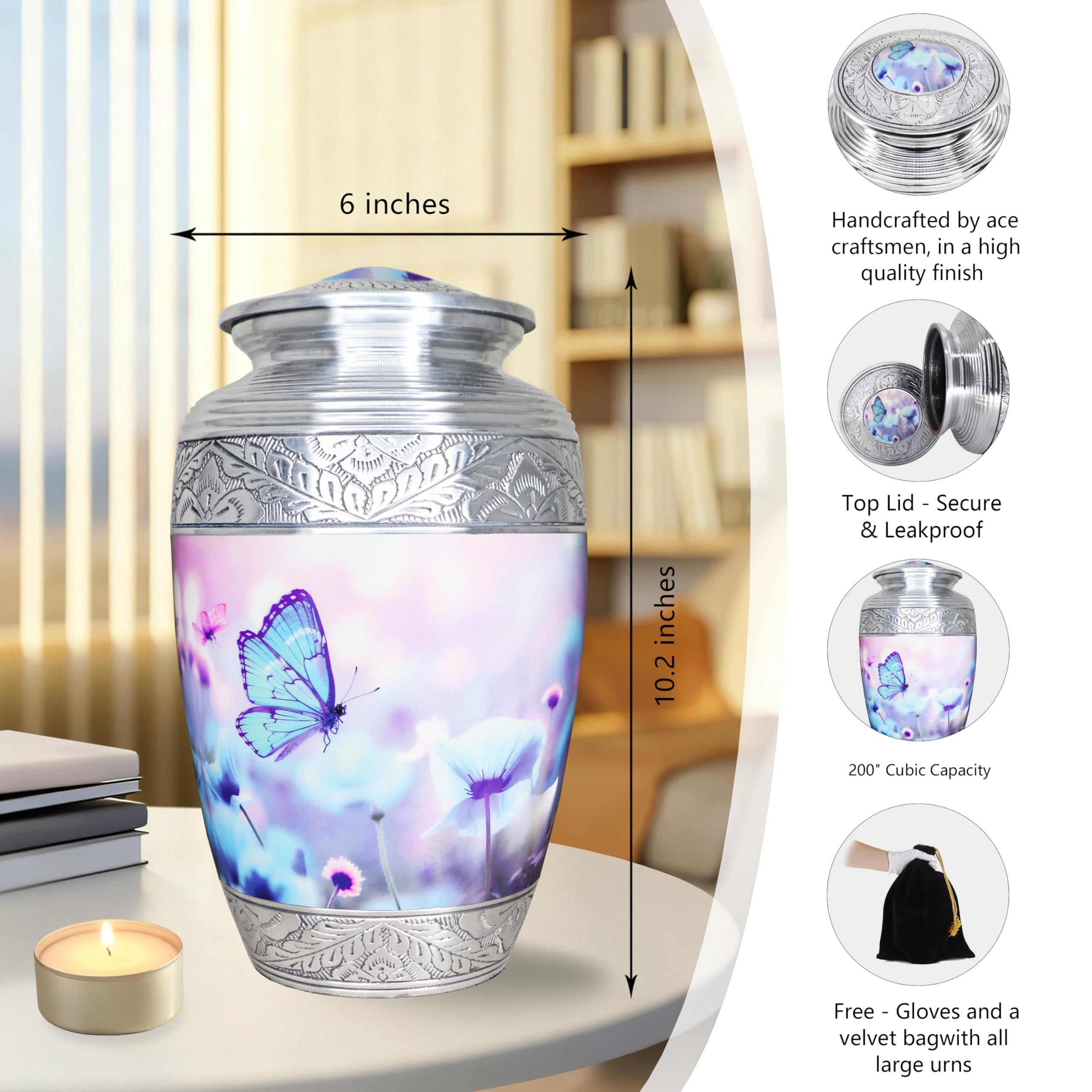 Amazon.co.jp: ブルーバタフライ大人用大型骨壷 : Home & Kitchen