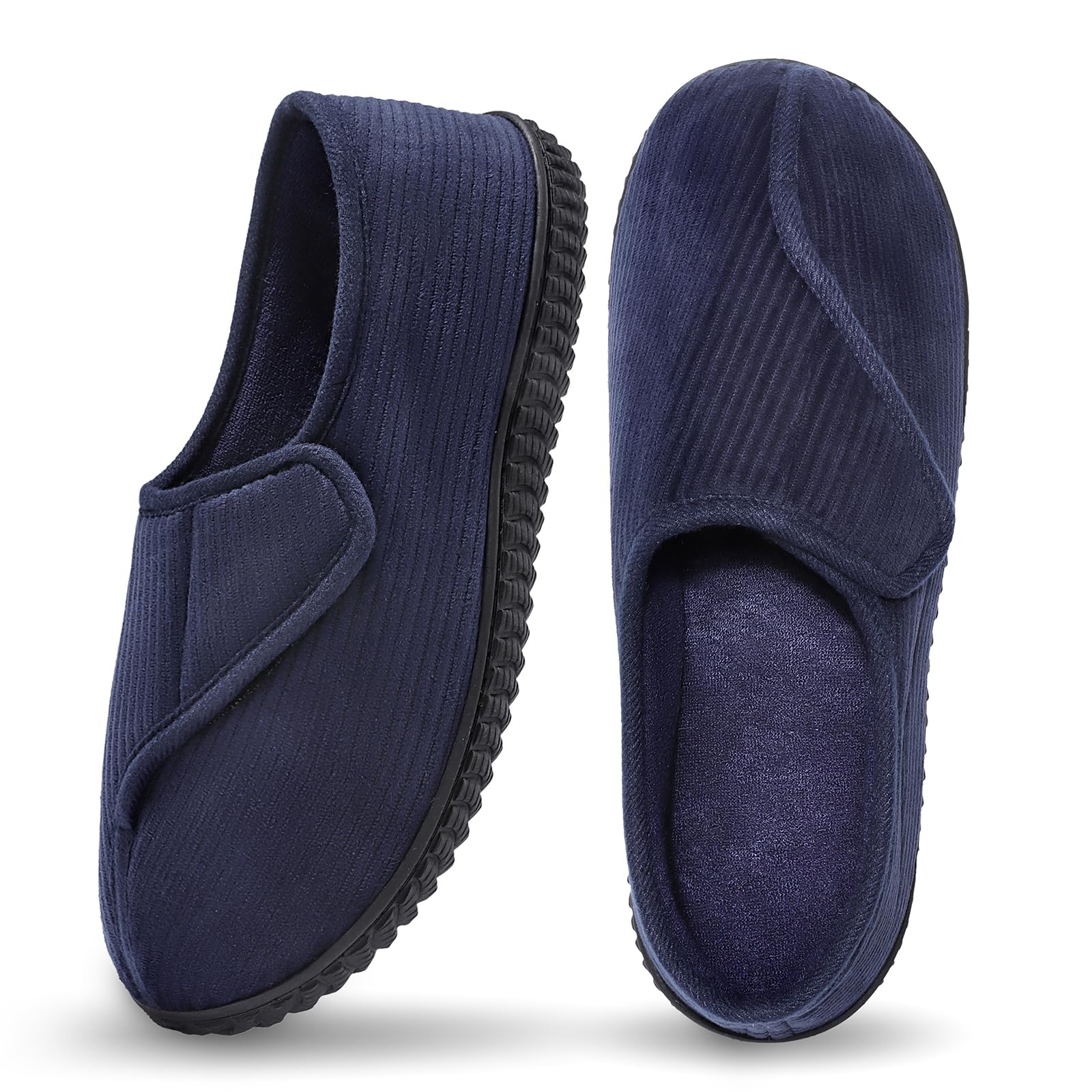Git-up Pantofole da casa per Uomo Confortevole e Antiscivolo Calde Ciabatte con Soletta Memory Foam Pantofole Regolabili diabetiche per Edema Piedi