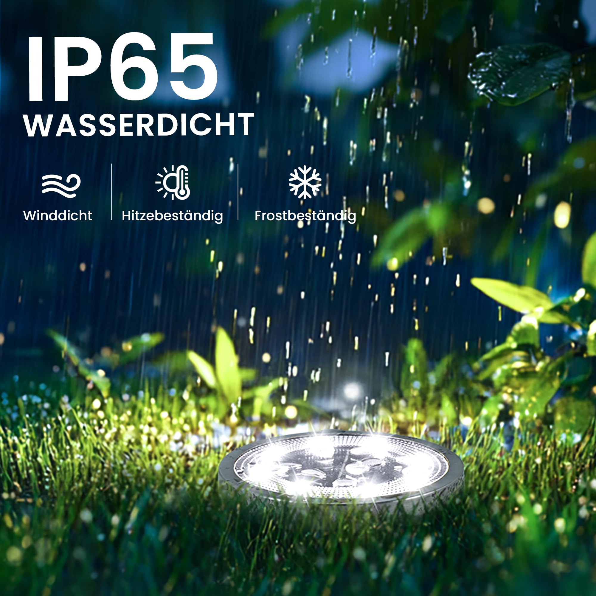 Solpex 10 Stück Solar Bodenleuchten Aussen, 8 LEDS Solarlampen für Außen Garten, Wasserdichte Solarleuchten Garten, LED Solar Solarleuchten für Aussen, Hof, Terrasse und Wege(Kaltweiß)
