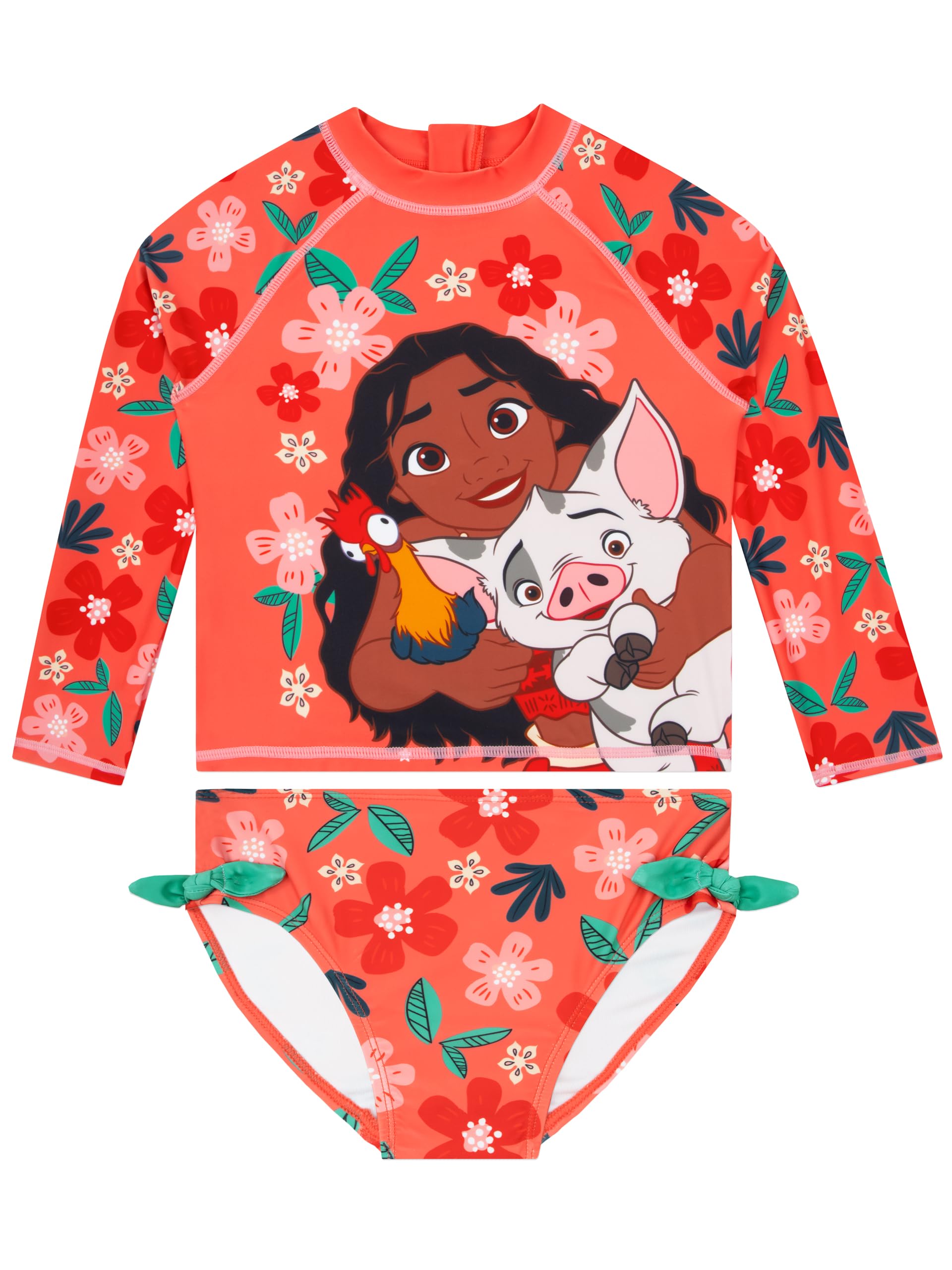 Disney Moana Bañador Natacion Niña, Bañador Niña Manga Larga con Arcos, Traje De Baño De Dos Piezas Moana - 1