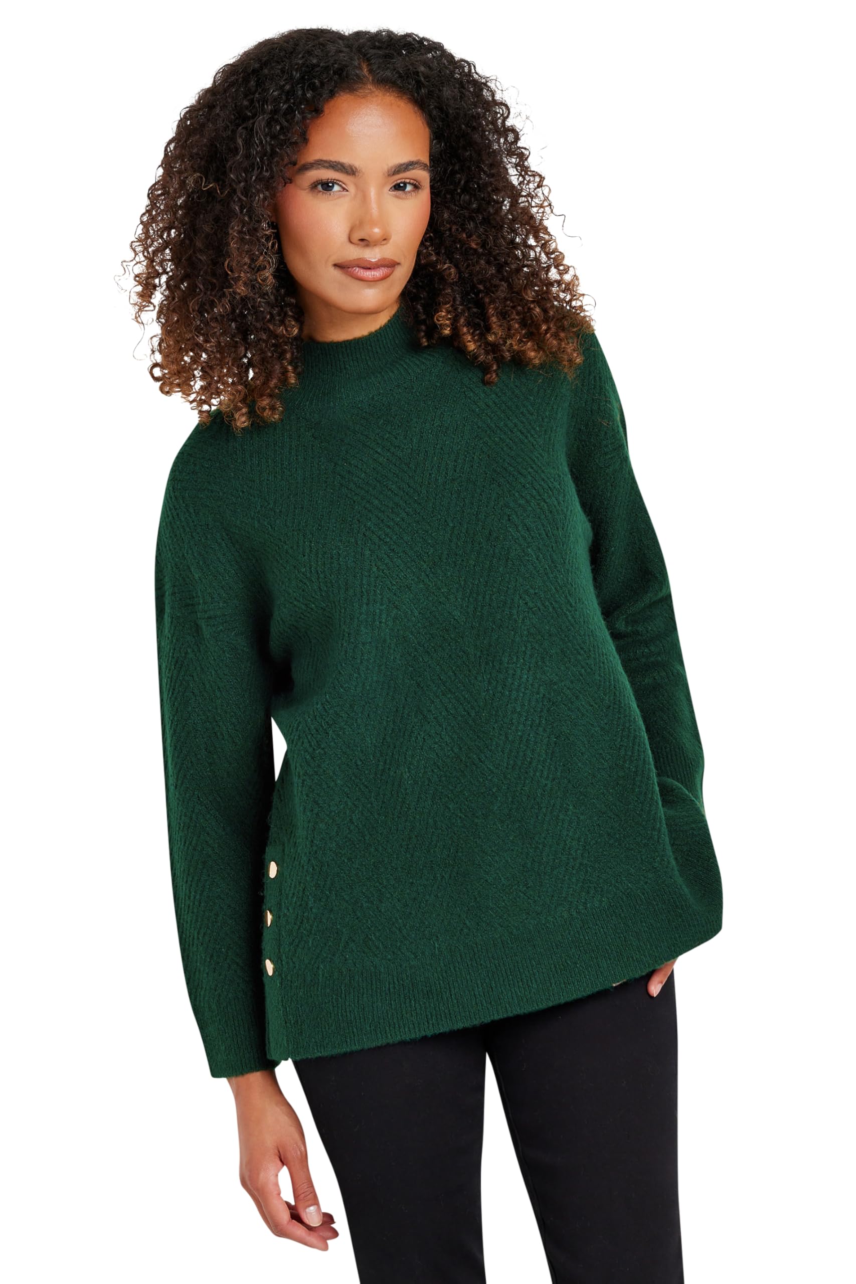 M&Co Premium Teal Funnel Neck Jumper - Women's