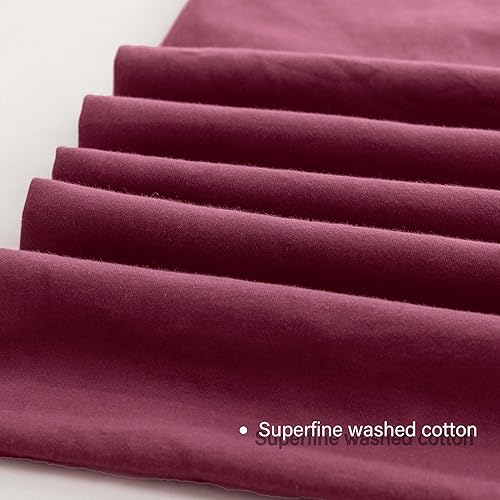 Miniatura 10 de HeimenAogo Juego de funda de edredón de algodón egipcio tamaño King tejido satinado suave y transpirable con cierre de cremallera algodón de fibra