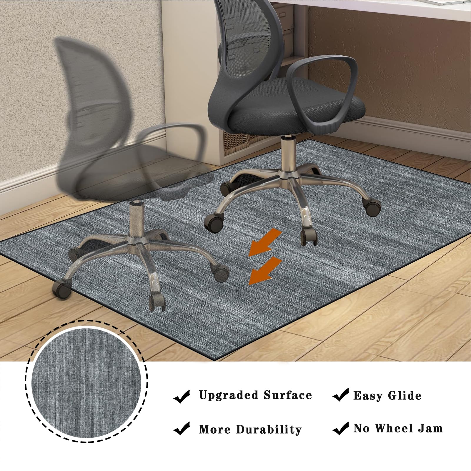 Bodenschutzmatte Gaming für Hartböden & Teppich Kratzfest rutschfest Gaming Stuhl Unterlage Stuhlunterlage Gaming Bodenmatte Bürostuhl Unterlage Computerstuhl Teppiche Stuhlmatten 140 x 160 cm