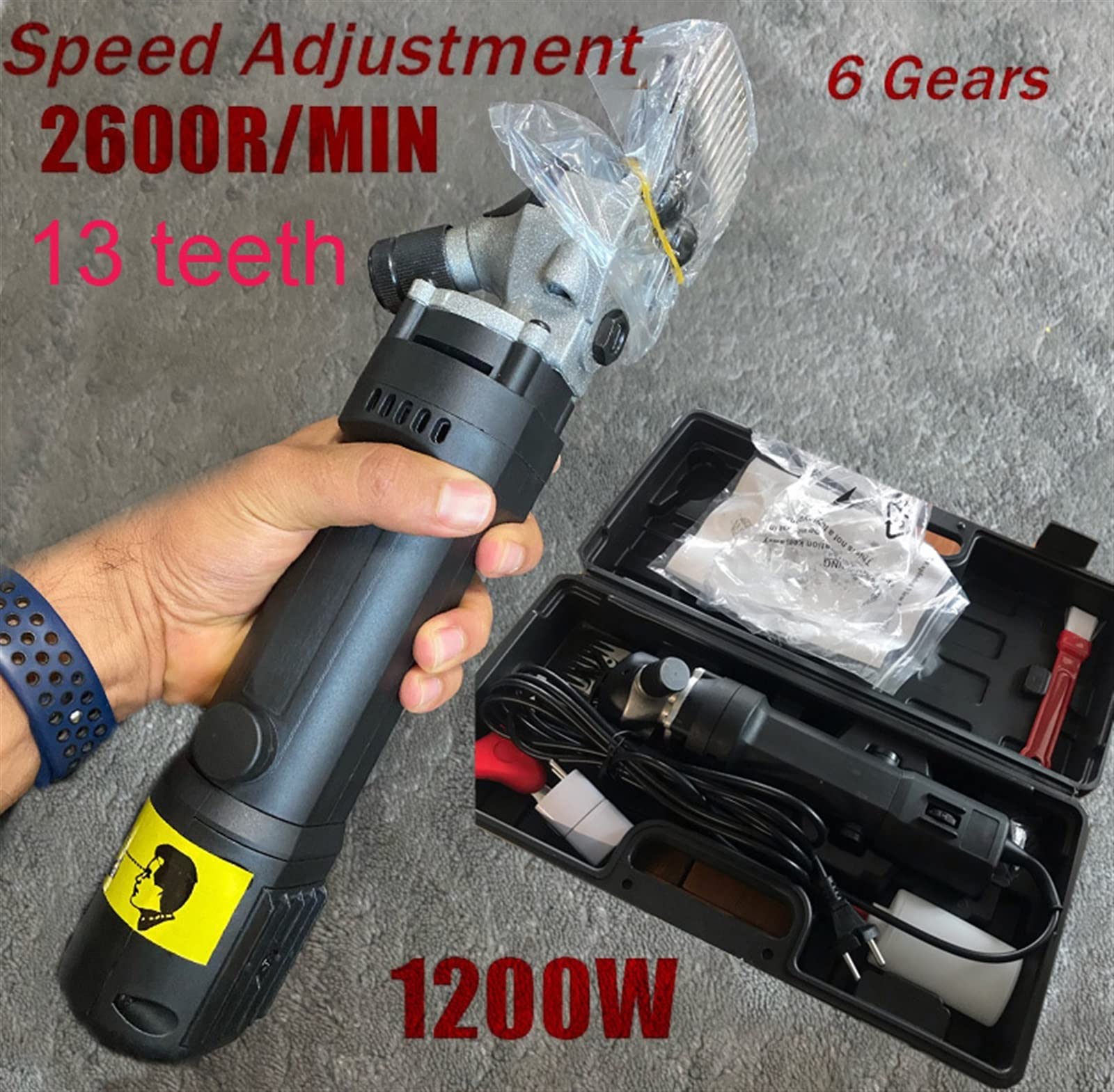 Tondeuses à moutons, 1200W 6 vitesses électrique mouton cisaillement coupe chèvre laine rasage réglage pousser tondeuse outil puissant ciseaux Machine pour les animaux à poil épais