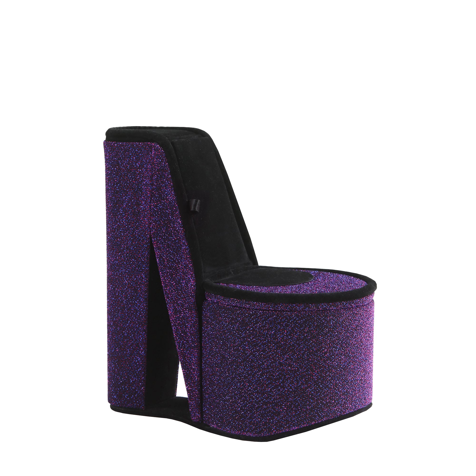 ORE Iridescent High Heel Shoe Hidden Jewelry Box, Polyurethane, Purple Velvet, 9"