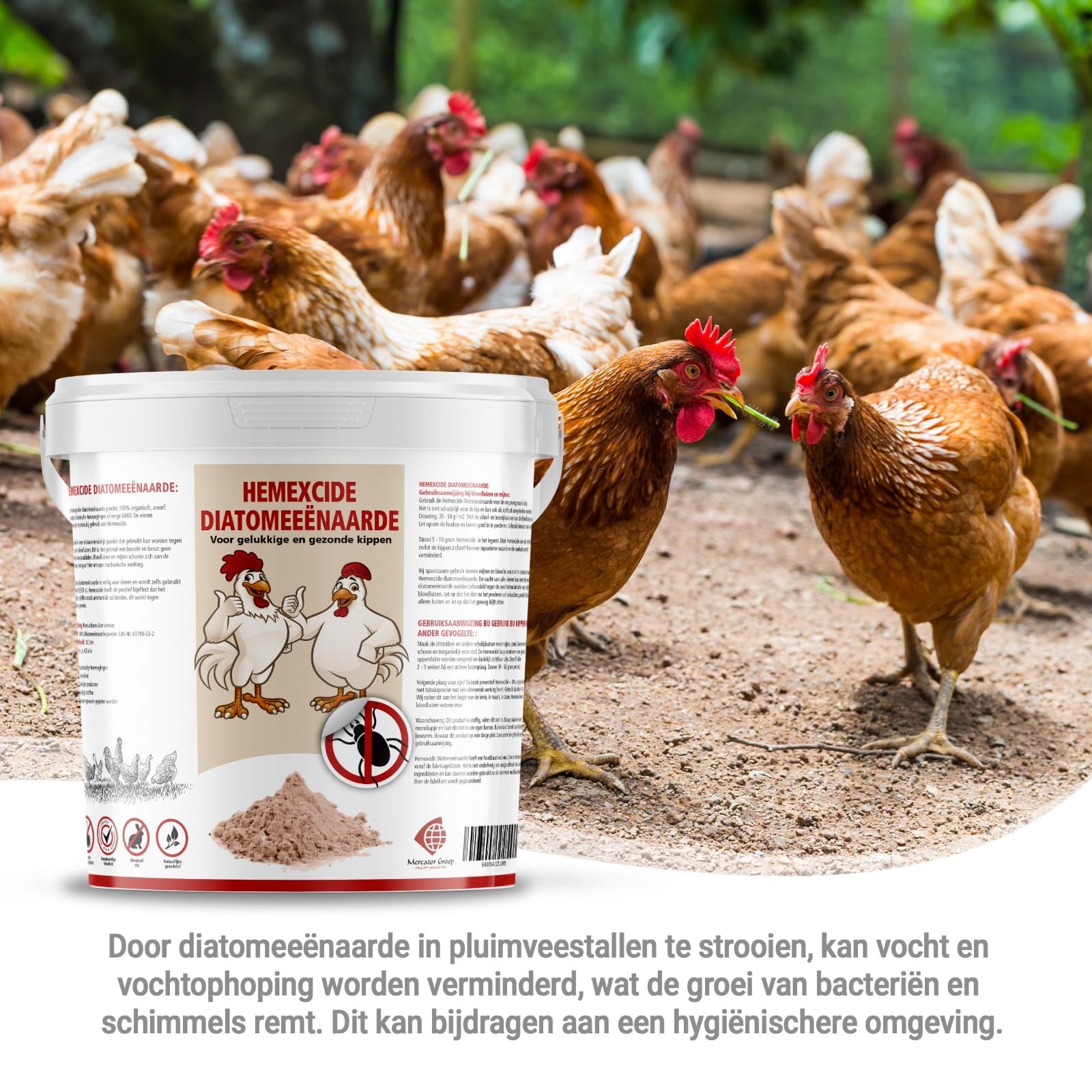 Diatomeeënaarde strooisel voor kippen - hygiënisch kiezelgoer poeder voor dieren