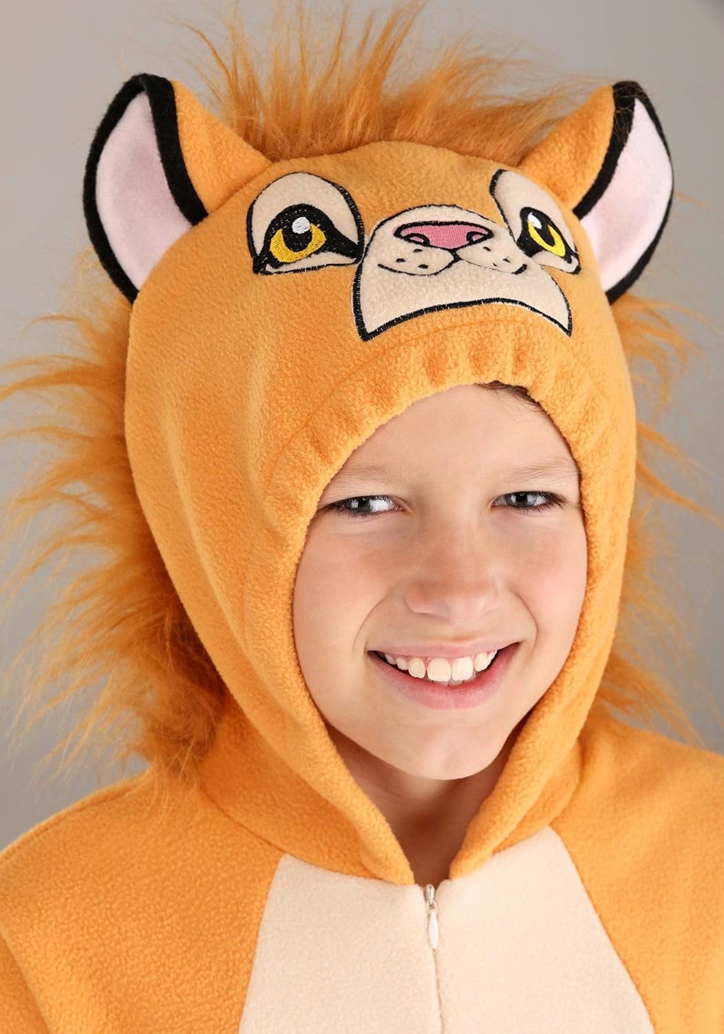 Deluxe Lion Costume Onesie for Kids - Brown Lion Jumpsuit with Tail for Adorable Halloween Outfit - Image 3