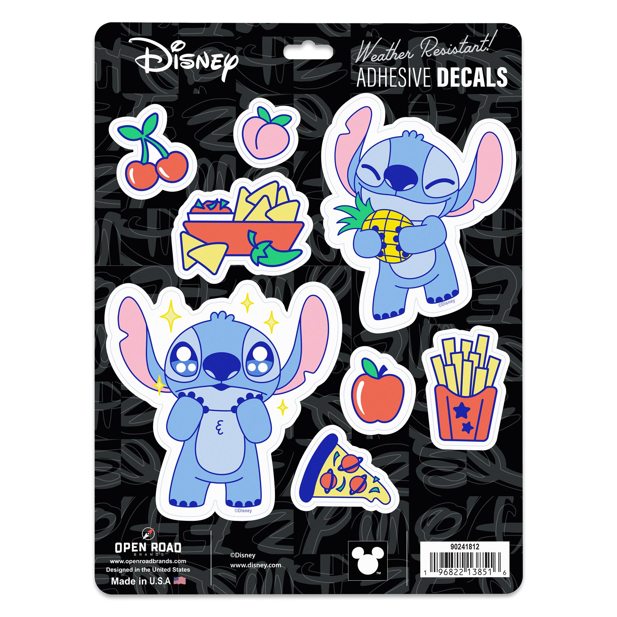 Disney Lilo and Stitch Foodie 8 Pack Adhesive Vinyl Decal Pack