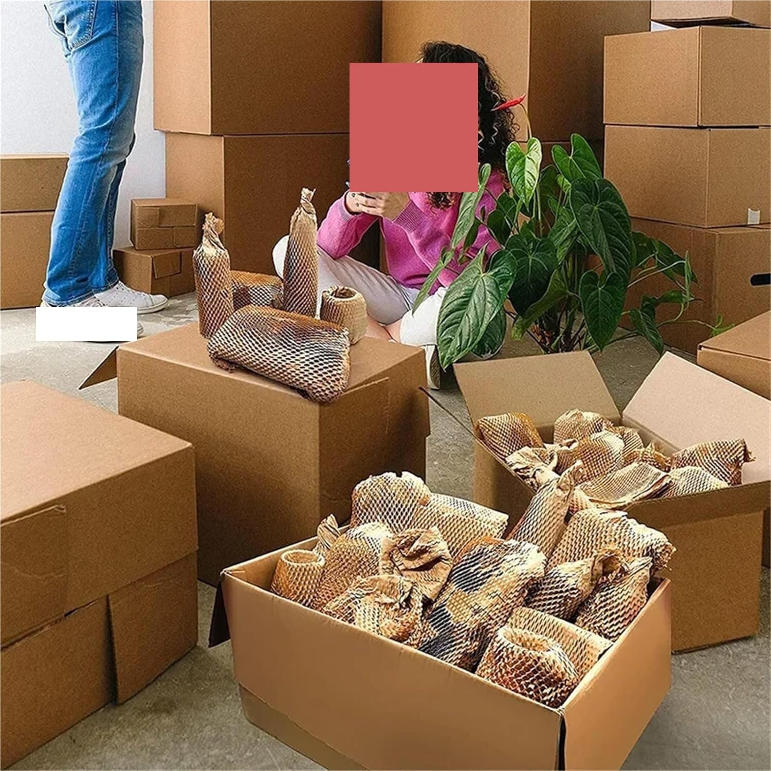 Duża rolka papierowej folii bąbelkowej, Rolka papieru o strukturze plastra miodu dostępna do pakowania i wytwarzania w kolorze drewna wielu rozmiarach(W 38cm L50 meters)