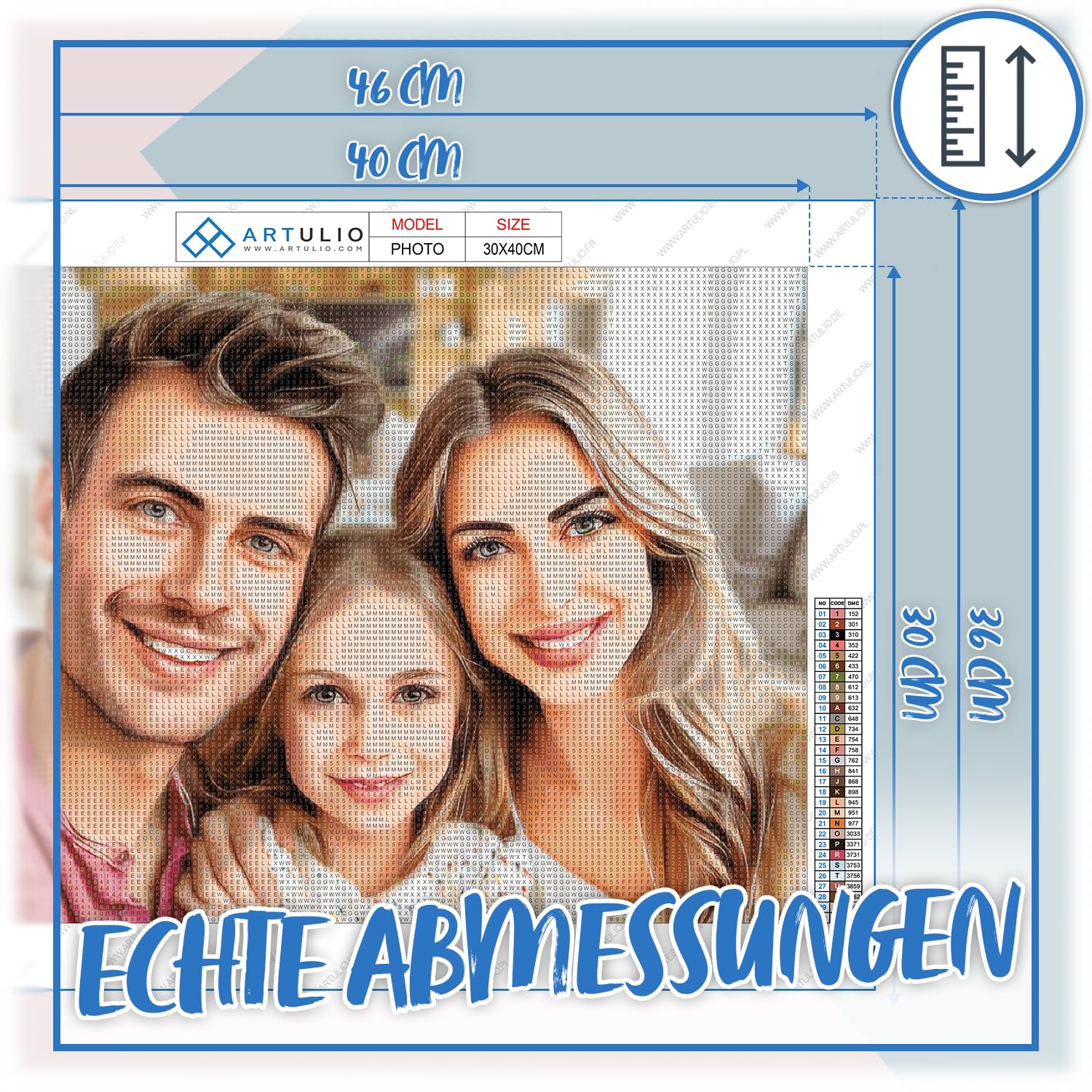 ARTULIO Diamond Painting Eigenes Foto – 60x80cm – 5D Diamant Painting Personalisiert