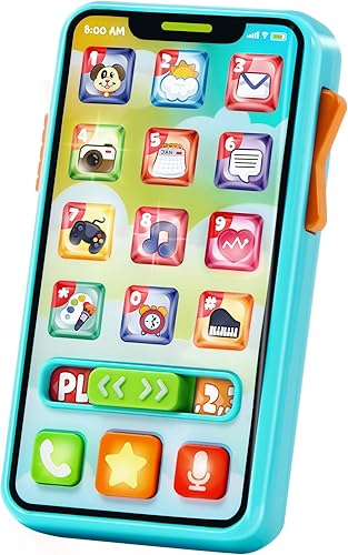 Miniatura 1 de JOYIN Juguetes para bebés de 6 a 12 meses, teléfono celular con 4 modos de juego y más de 50 frases de música y aprendizaje, juguetes educativos