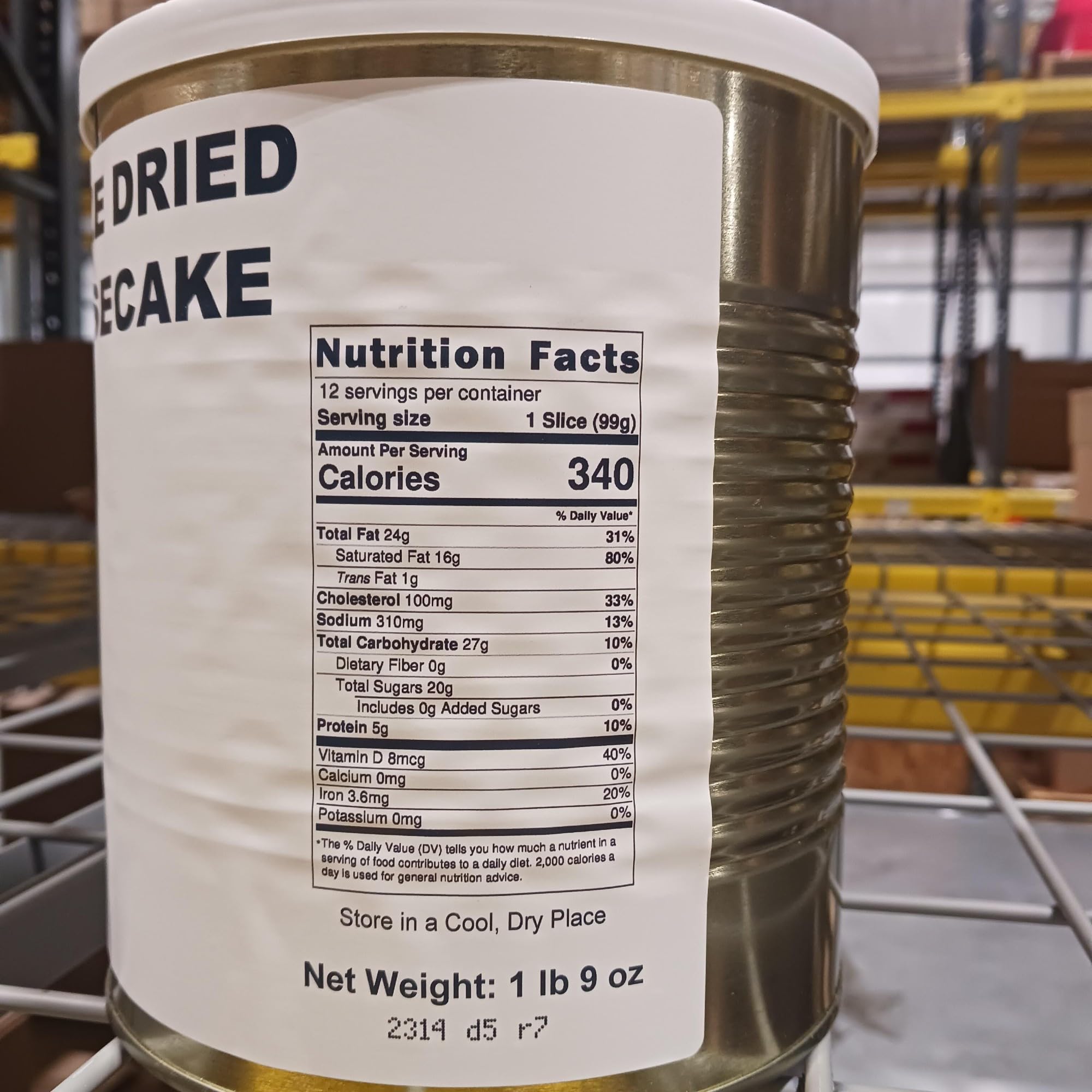 Crescent Commissary FTF Technologies Freeze Dried Cheesecake 25 Year Shelf Life 12 Slices 25 Oz