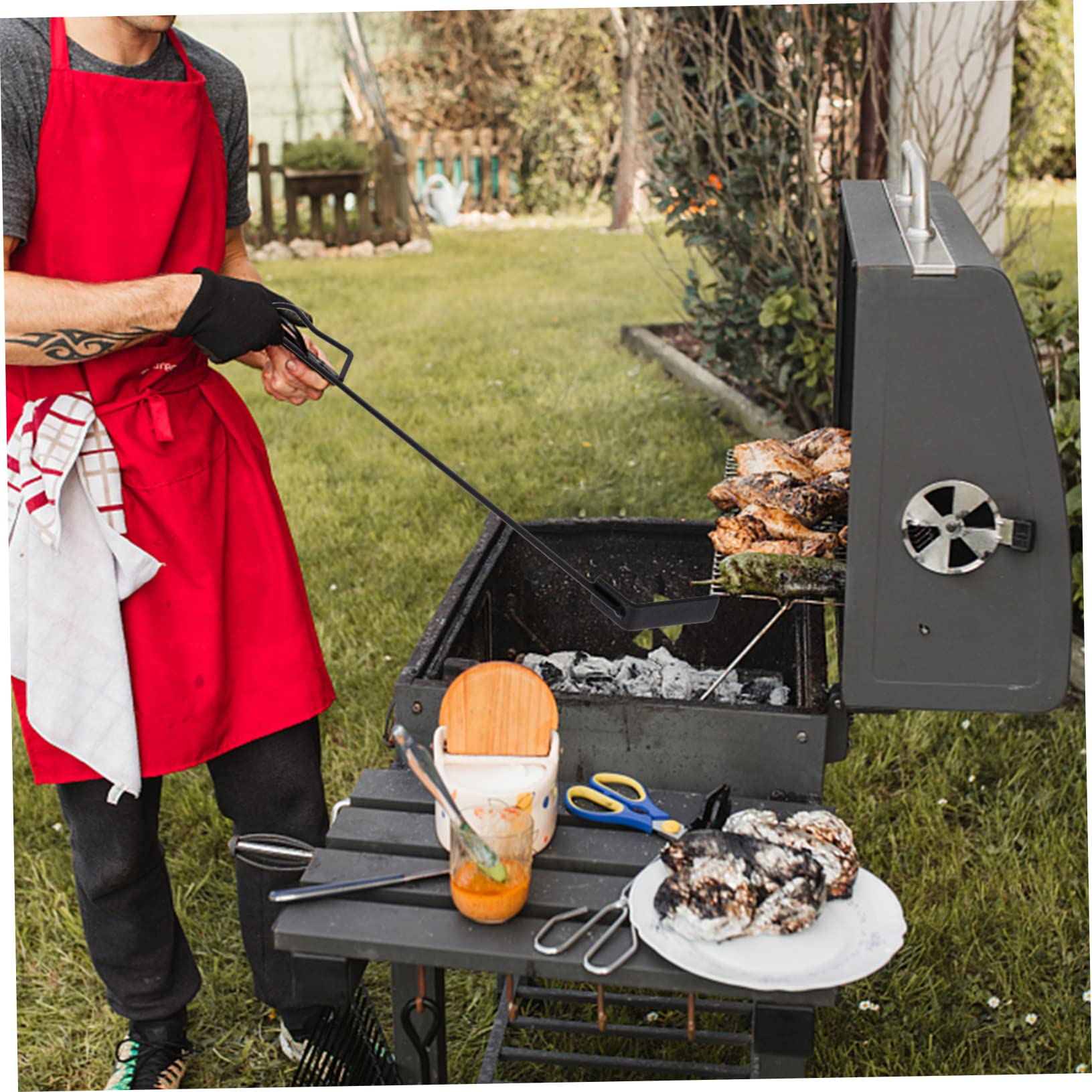 GALPADA 2pcs BBQ Ash Tool Grill Scrapers Cleaner Iron Alloy Ash Shovel for Stove Portable Fire Shovel Cleaning Supplies