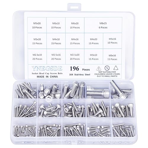 Miniatura 1 de Surtido de tornillos métricos M2.5 M3 M4 M5 M6 M8 Tornillos de cabeza hueca Tornillos métricos Kit de tornillos métricos de acero inoxidable 304