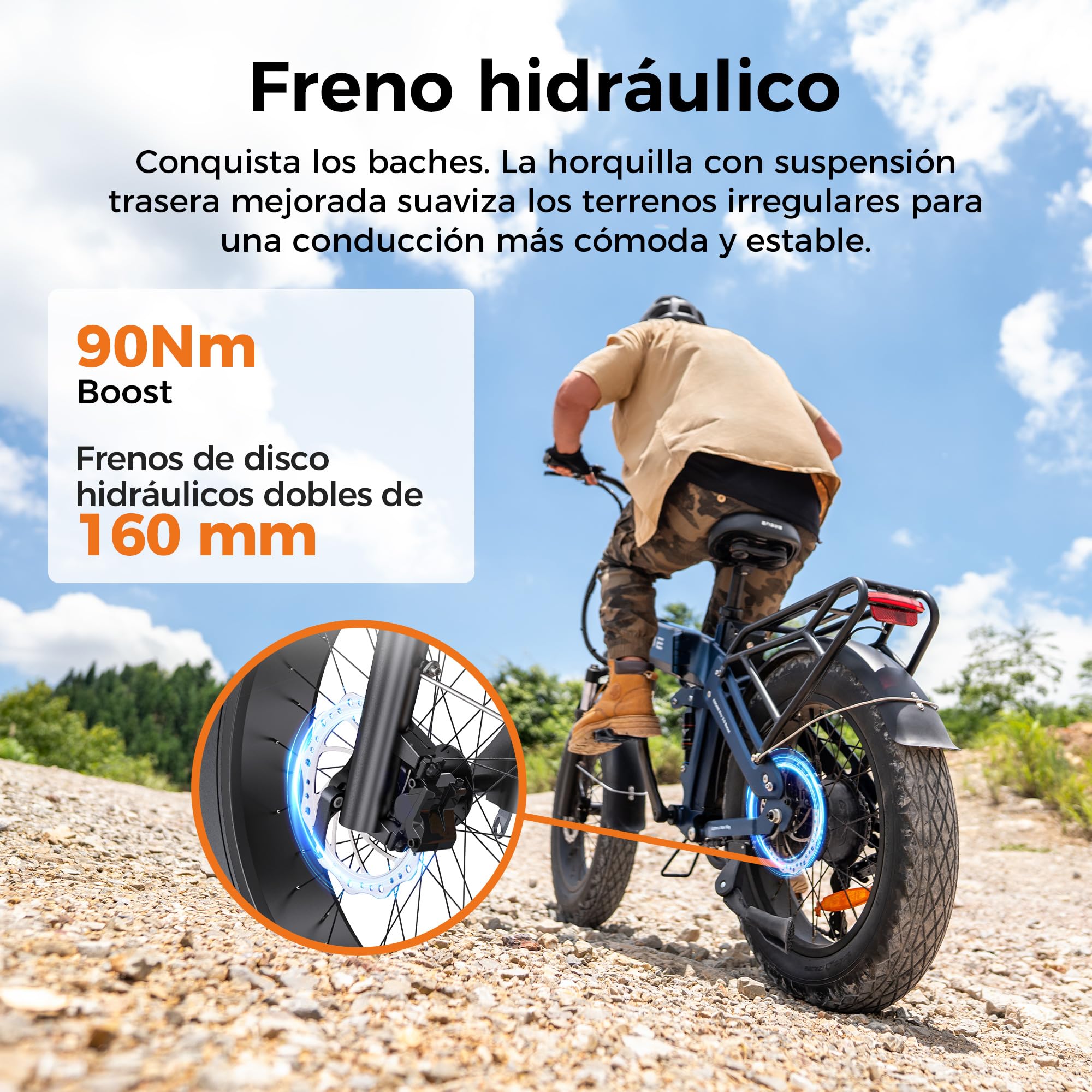 ENGWE Engine Pro 3.0 Boost Bicicleta Eléctrica Plegable | Carga Rápida en 2 horas, autonomía de hasta 130KM, Equipado con GPS y OTA, Sensor de par y Frenos Hidráulicos