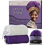 African Net Sponge Authentic - 2 Pieces Exfoliating Body Scrubber Bath Sponge - Back Scrubber Washcloth for Shower White&Purple - Real African Scrub Exfoliator Body Care Bathing Accessorie