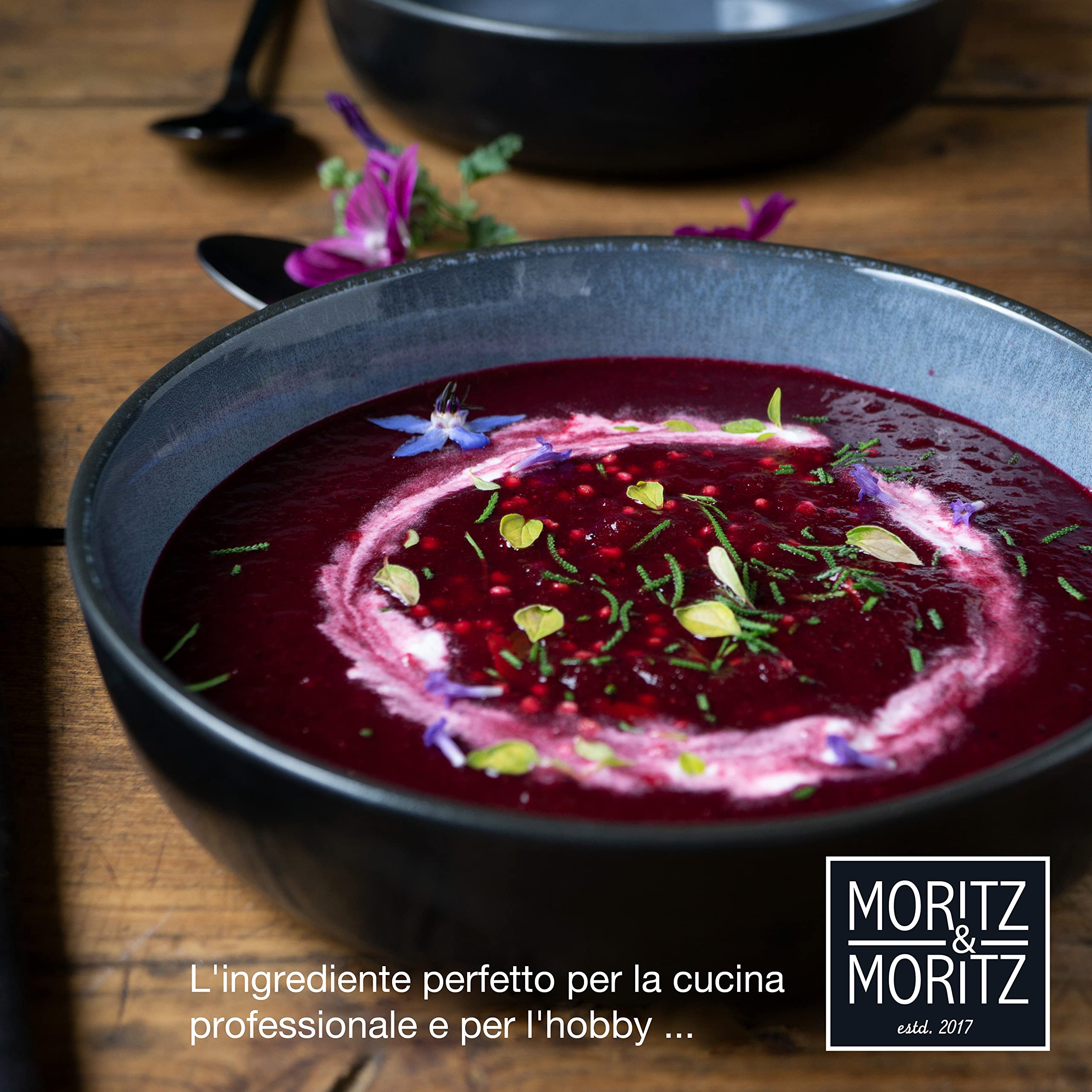 Moritz & Moritz VIDA - Set di 6 piatti fondi per 6 persone, in porcellana, lavabili in lavastoviglie e adatti al microonde