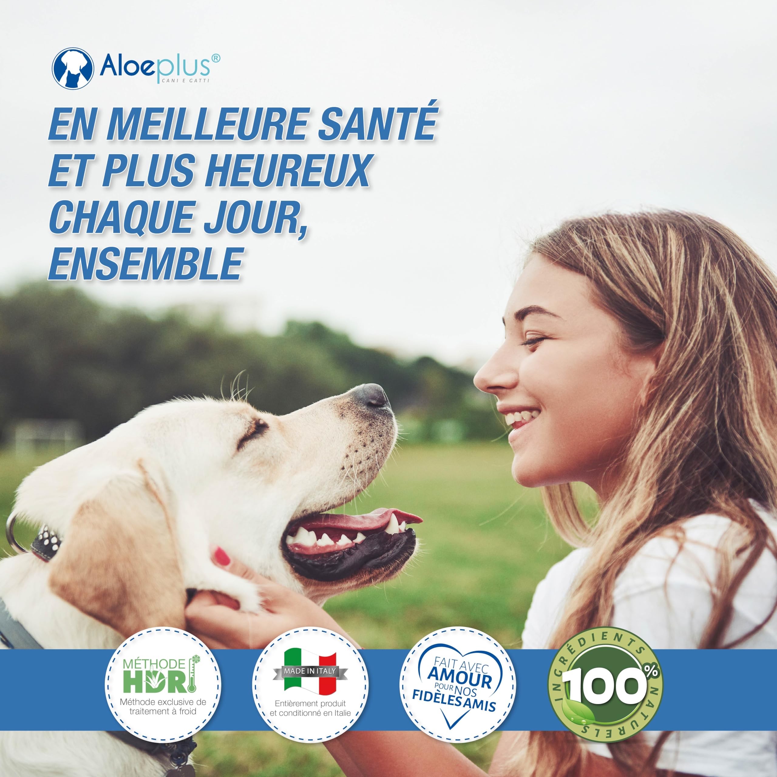ALOEPLUS Chiens Sirop 150ml - Complément Alimentaire Énergétique et Détoxifiant à Base d'Aloe Arborescens Bio, Renforce Les Défenses Naturelles, Idéal comme Revitalisant pour Chiens Âgés et Chiots