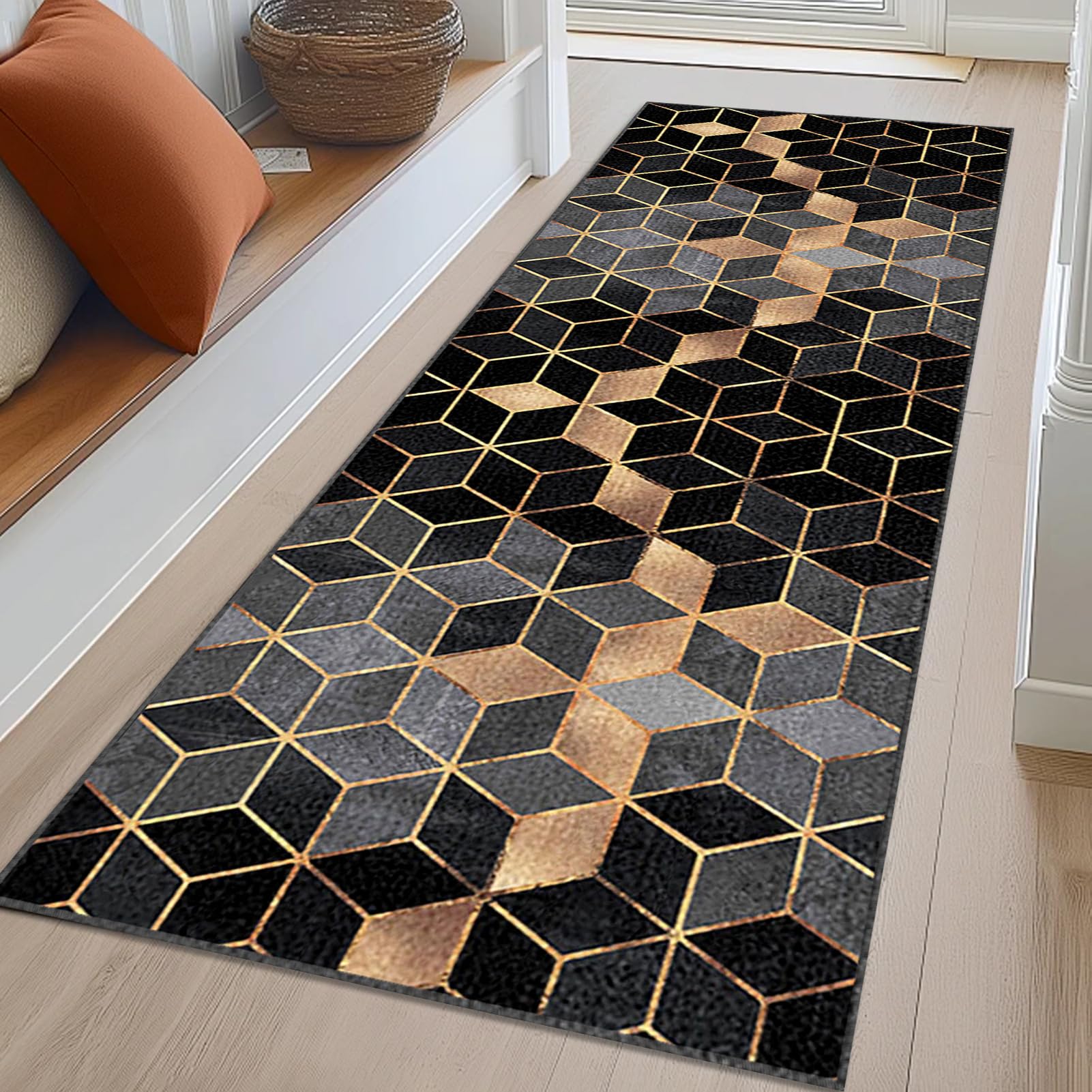 Lzrexnvofxg Color-Aa077 Long Kitchen Carpet Runner 90 X 480 Cm Non Slip Hallway Runner Rug Washable Laundry Area Runner Rugs Kitchen Carpet Mat Absorbent Door Mat Low Pile Carpet Mat For Bathroom Entrance Bedroom Stair