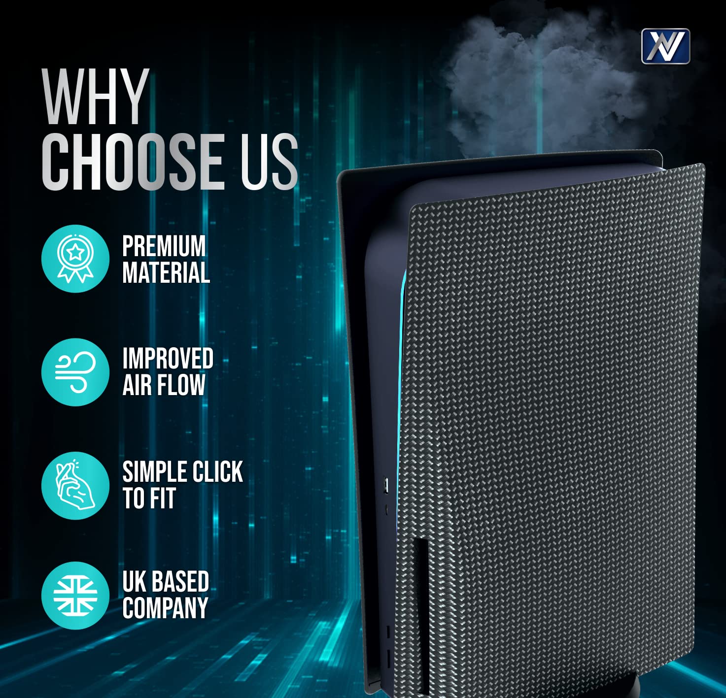 Q-View Q-View PS5 Hydro Frontplatte mit individuellem Design – PS5 Abdeckplatten Disc Version mit individuellem Design – Premium PS5 Zubehör