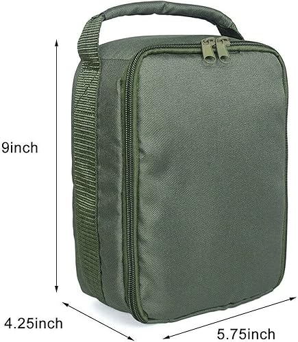 Miniatura 7 de Carrete y bolsa de engranajes portátil impermeable con 3 divisores ajustables para spinning, baitcasting, carretes de mosca (verde militar)