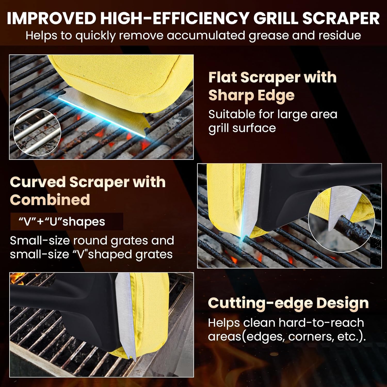 Steam Grill Scruber Brush for Outdoor Sponge Grill-Steam Grill Cheaning Scraper BBQ Brush-BBQ Accessory Grill Heavy Duty Brush for Grill Cleaning Scraper + Bristle Free Grill Brushs for Any Grill