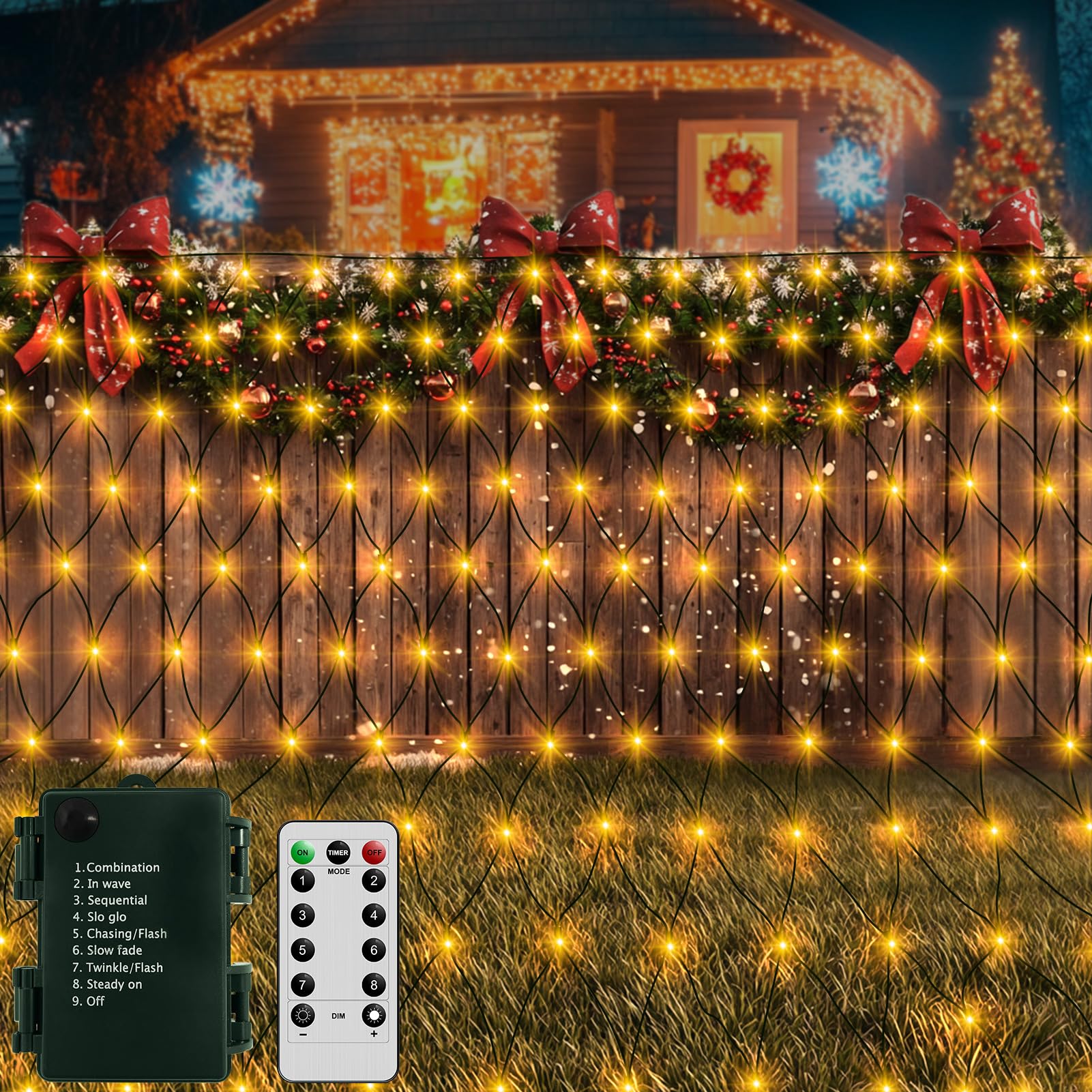 Filet de jardin LED étanche à intensité variable et minuteur intégré - 8