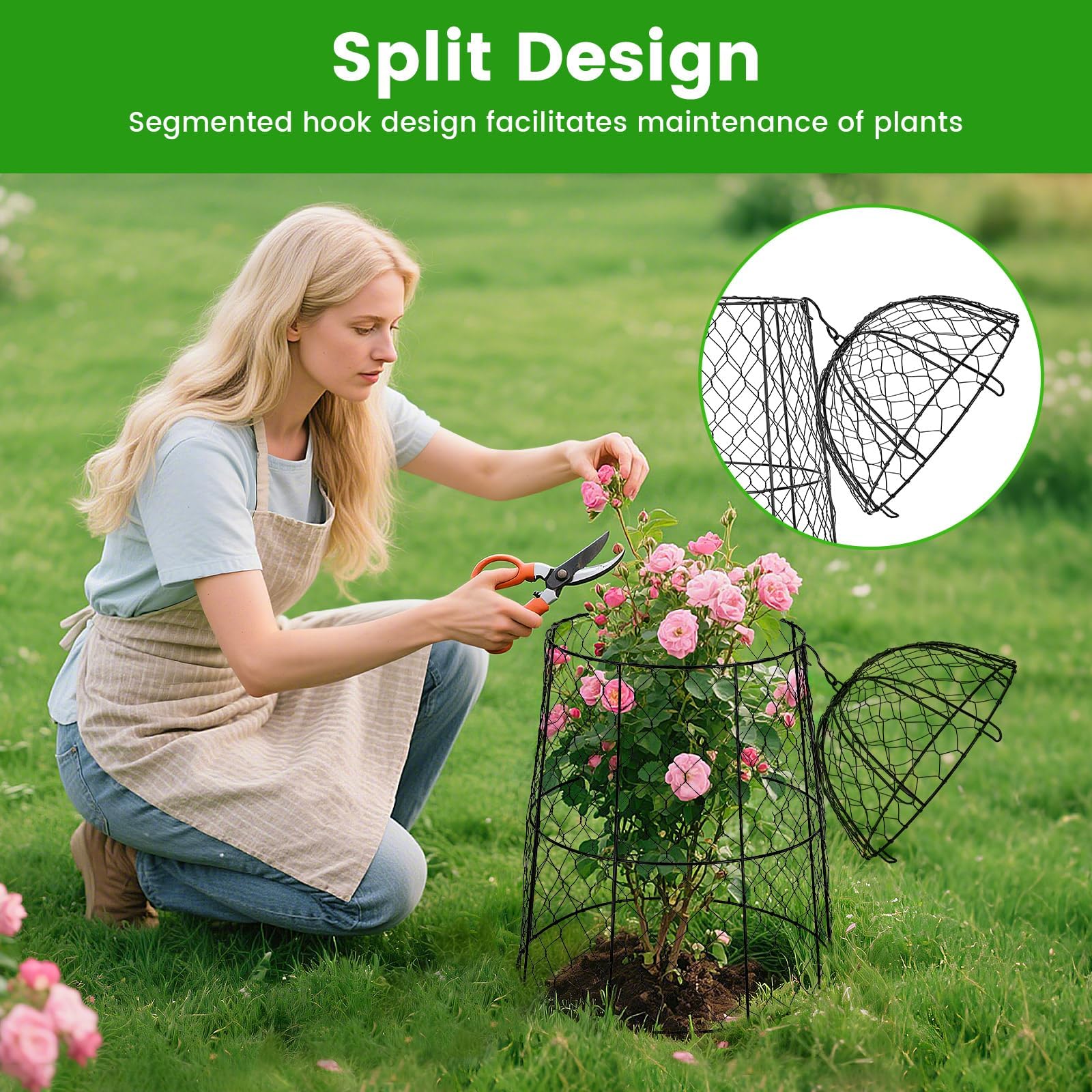 Lot de 12 cloches de jardin pour plantes, 30 x 50 cm de grande taille pour plantes d'extérieur, design fendu et cloche en fil de poulet avec revêtement antirouille, robuste et pas facile à déformer