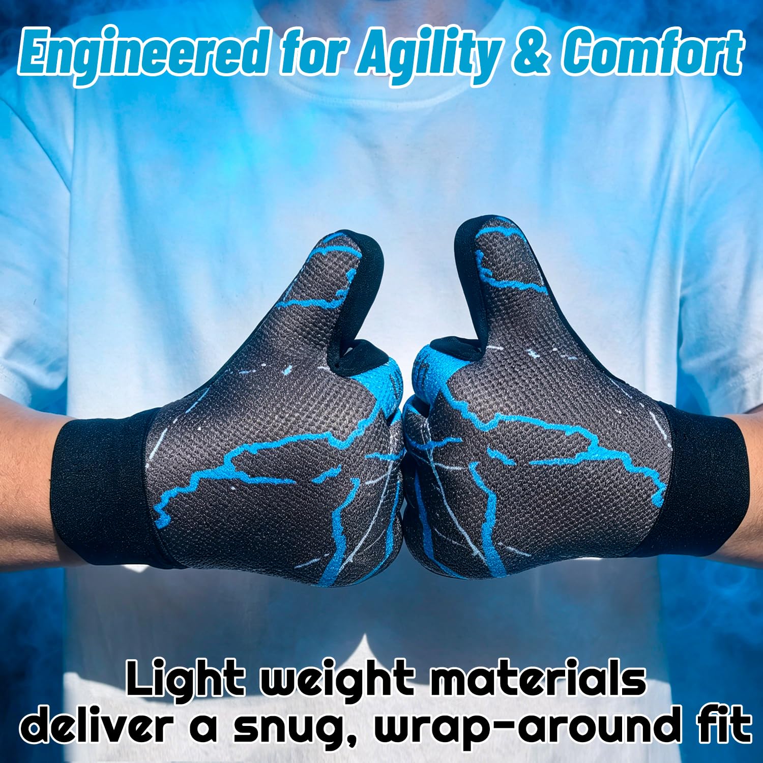 Jalunth Guantes de portero para niños con látex sólido que absorbe los golpes, esponja para guardar los dedos, para entrenamiento, juego de portero, guantes de fútbol, talla 5-8, para niños y niñas de