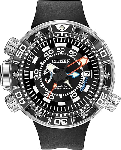 Citizen Eco-Drive BN2029-01E reloj negro con pantalla análoga y medidor de profundidad Promaster Aqualand