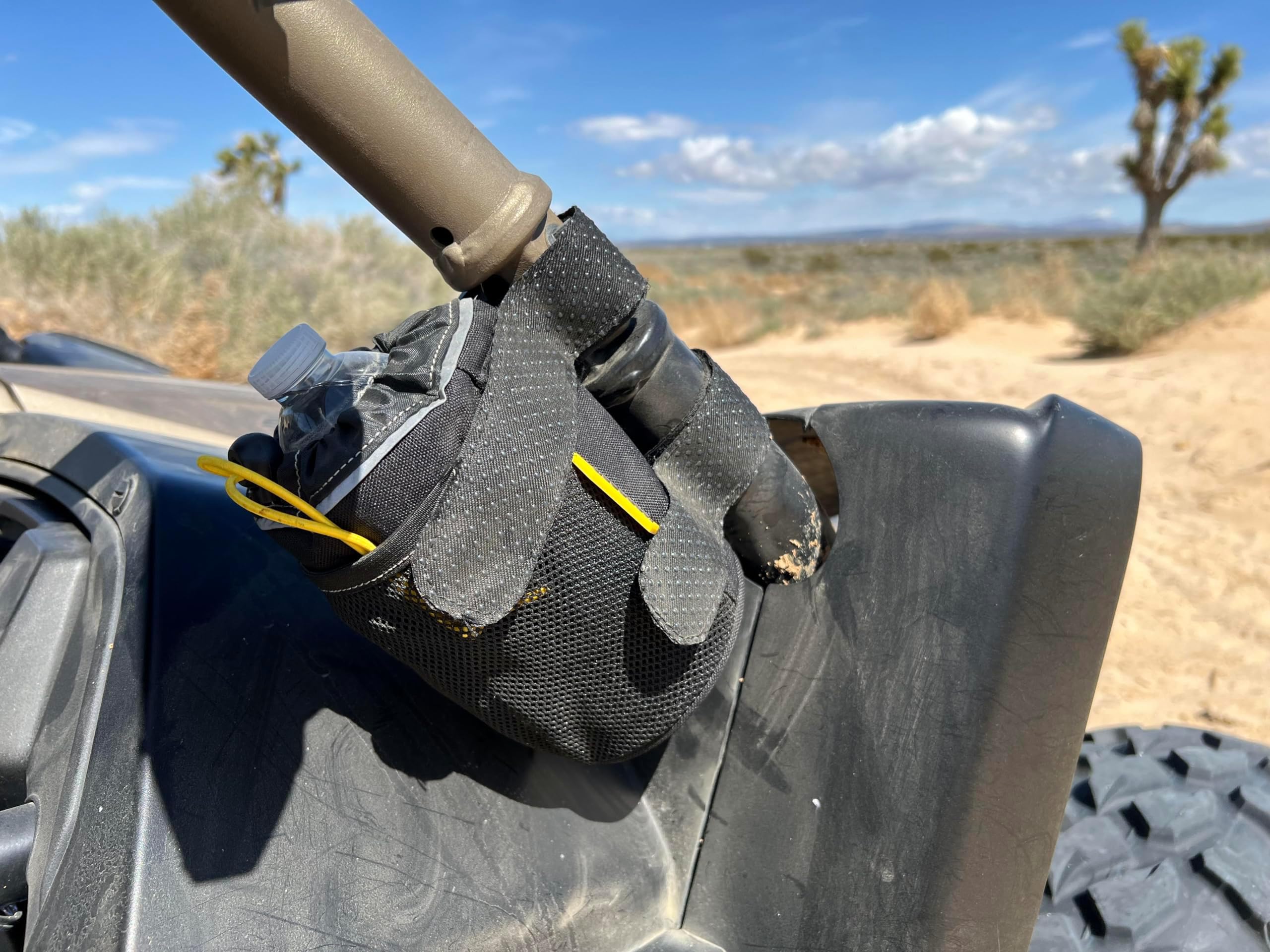 ROBOCUPInsulated Extreme Drink Holder with Rubberized Straps, Ruggedized Design, Oversized Mesh Pocket, Bungee Cord | Perfect for Boating, UTV, Golf Carts, Bicycles, eBikes, Scooters