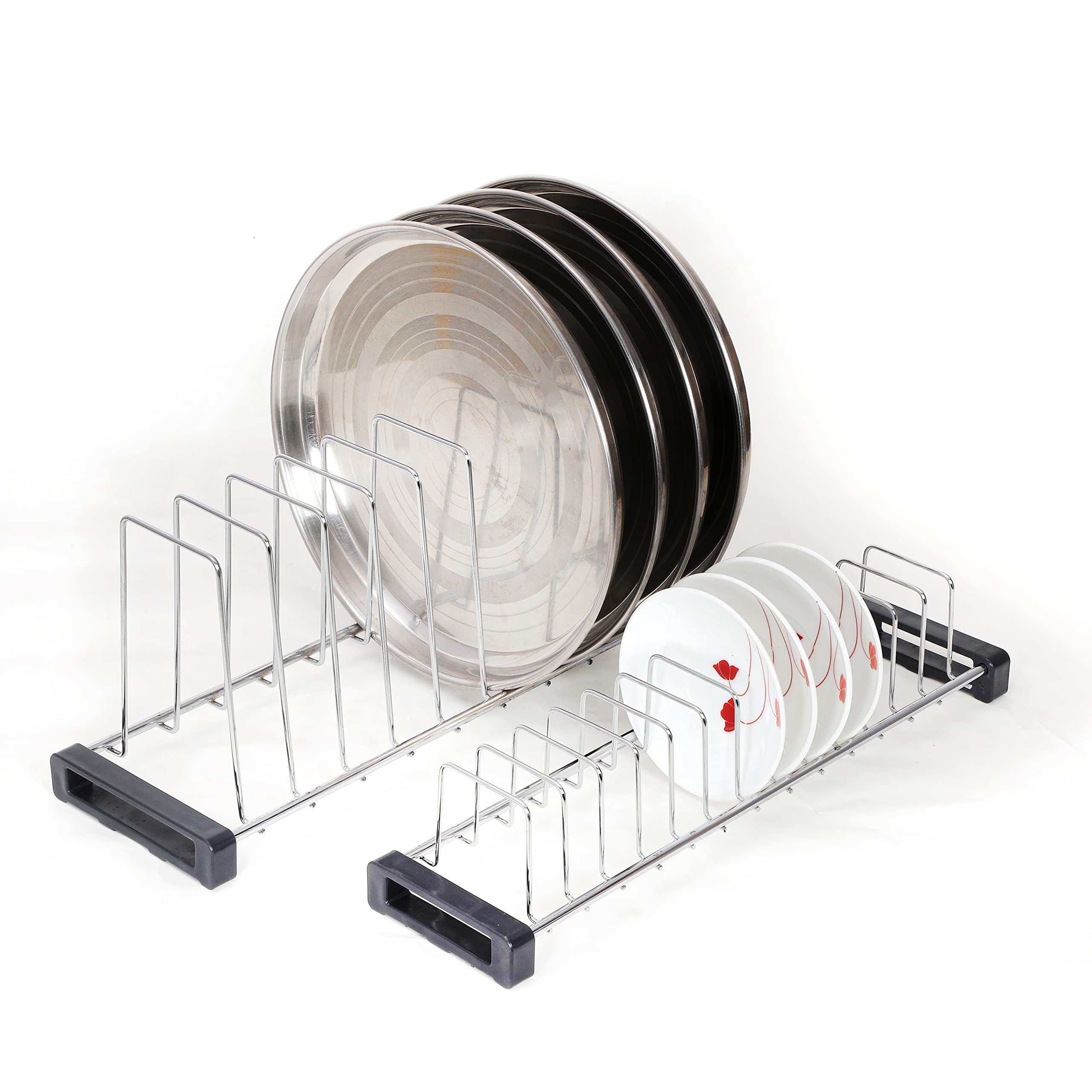 FIT N Forget Stainless Steel Chrome Finished Tandem Rack/Cutlery Rack/Cup Saucers Rack/Thali Rack/Tandem Box Accessories/Modular Rack/Utensil Holder/Kitchen Stand(for 20 Inch Tandem Basket) (B0BDMMG1WF) Amazon Price History, Amazon Price Tracker