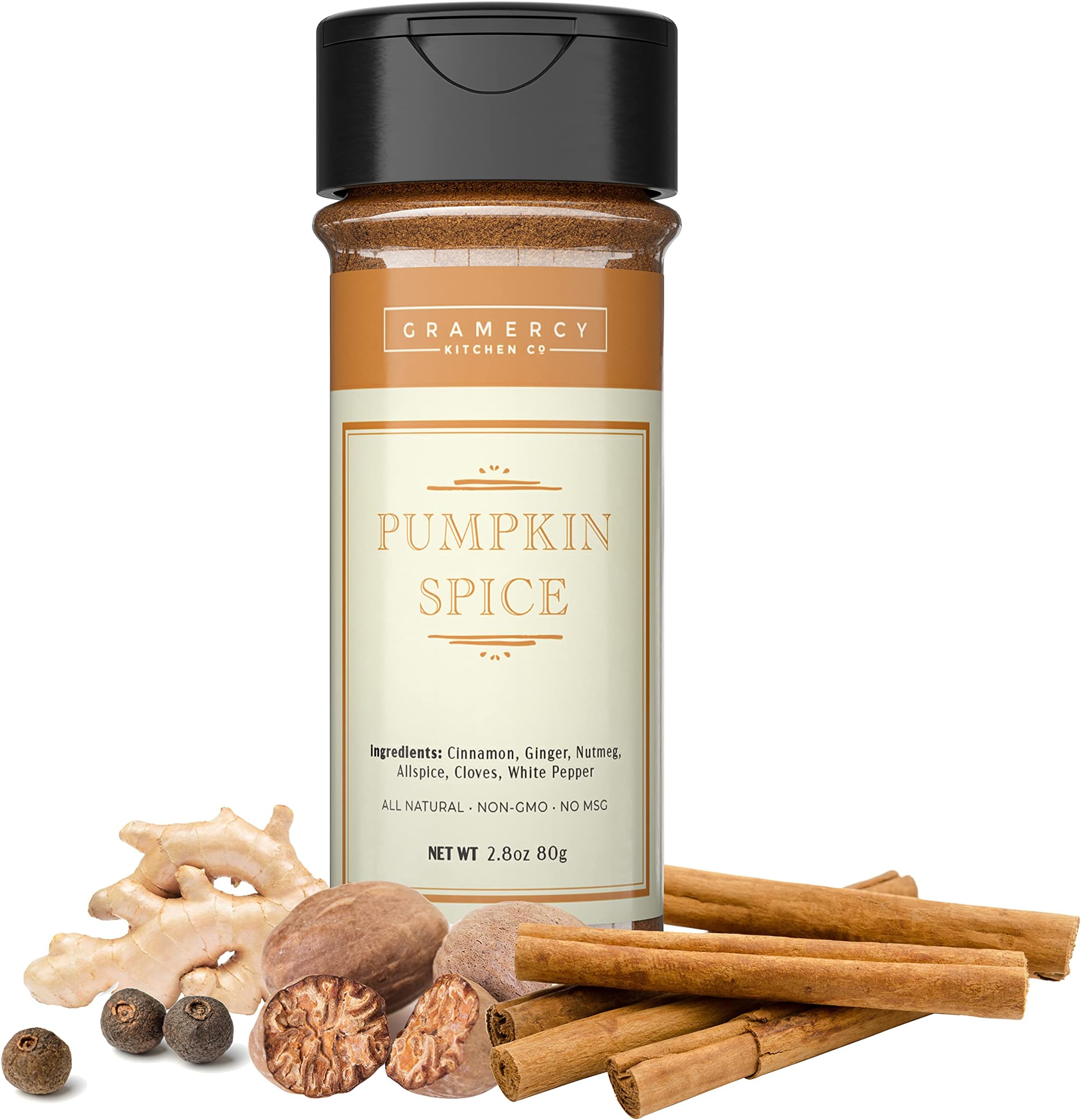 Pumpkin Spice Seasoning, 80g. Sugar Free Pumpkin Pie Spice Seasoning of Ground Cinnamon, Nutmeg, Cloves, Ginger, Allspice, and White Pepper