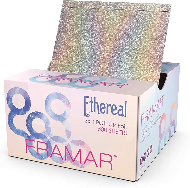 Láminas para el cabello Framar Ethereal para resaltar, lámina para el cabello emergente, resaltado | Láminas para el cabello, láminas de aluminio, láminas de salón para estilistas, suministros de tinte para el cabello, láminas emergentes antideslizantes 500