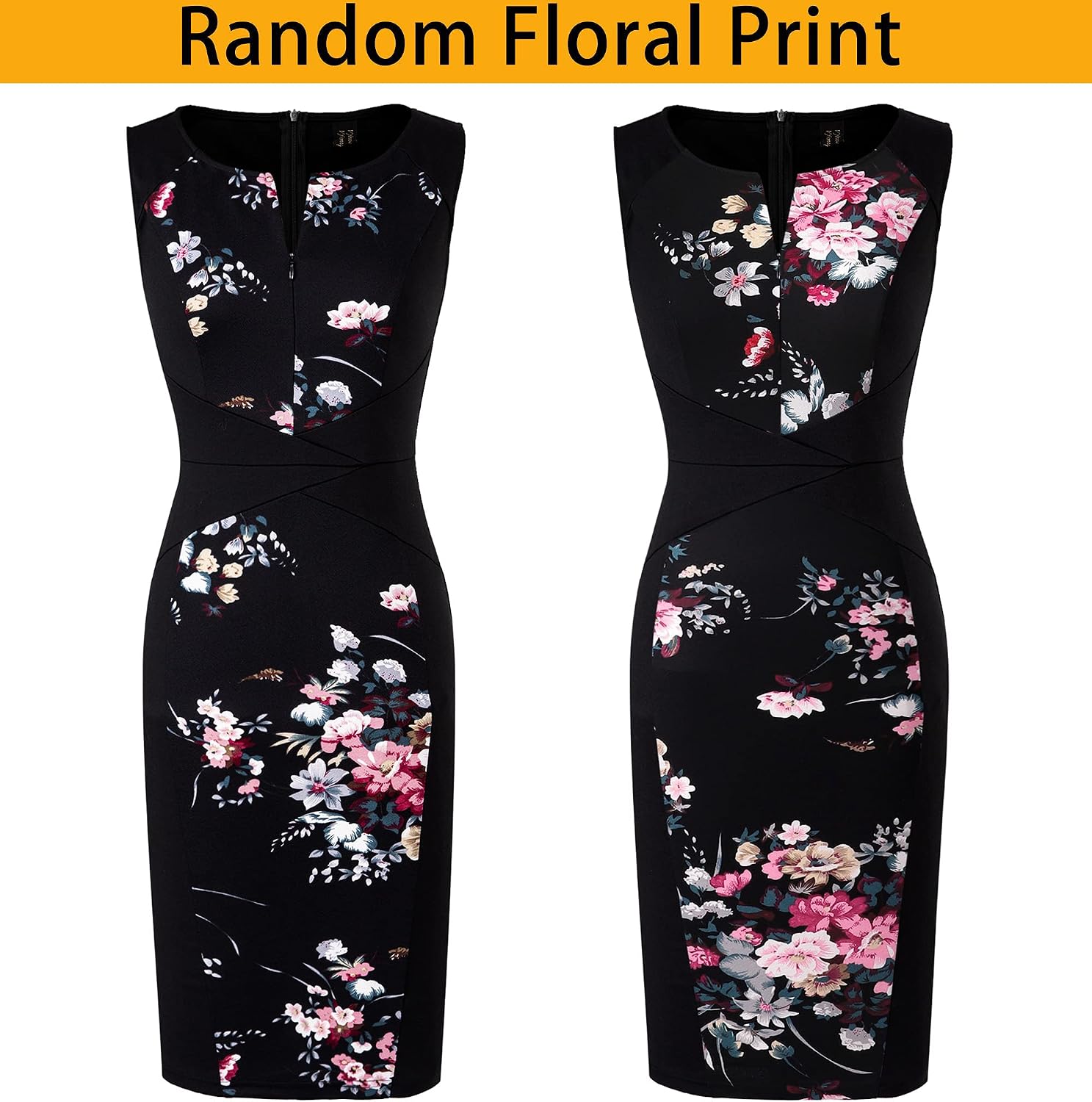 VFSHOW Womens Front Zipper Work Business Office Bodycon Dress Elegant Professional Career Church Party Pencil Sheath Dress