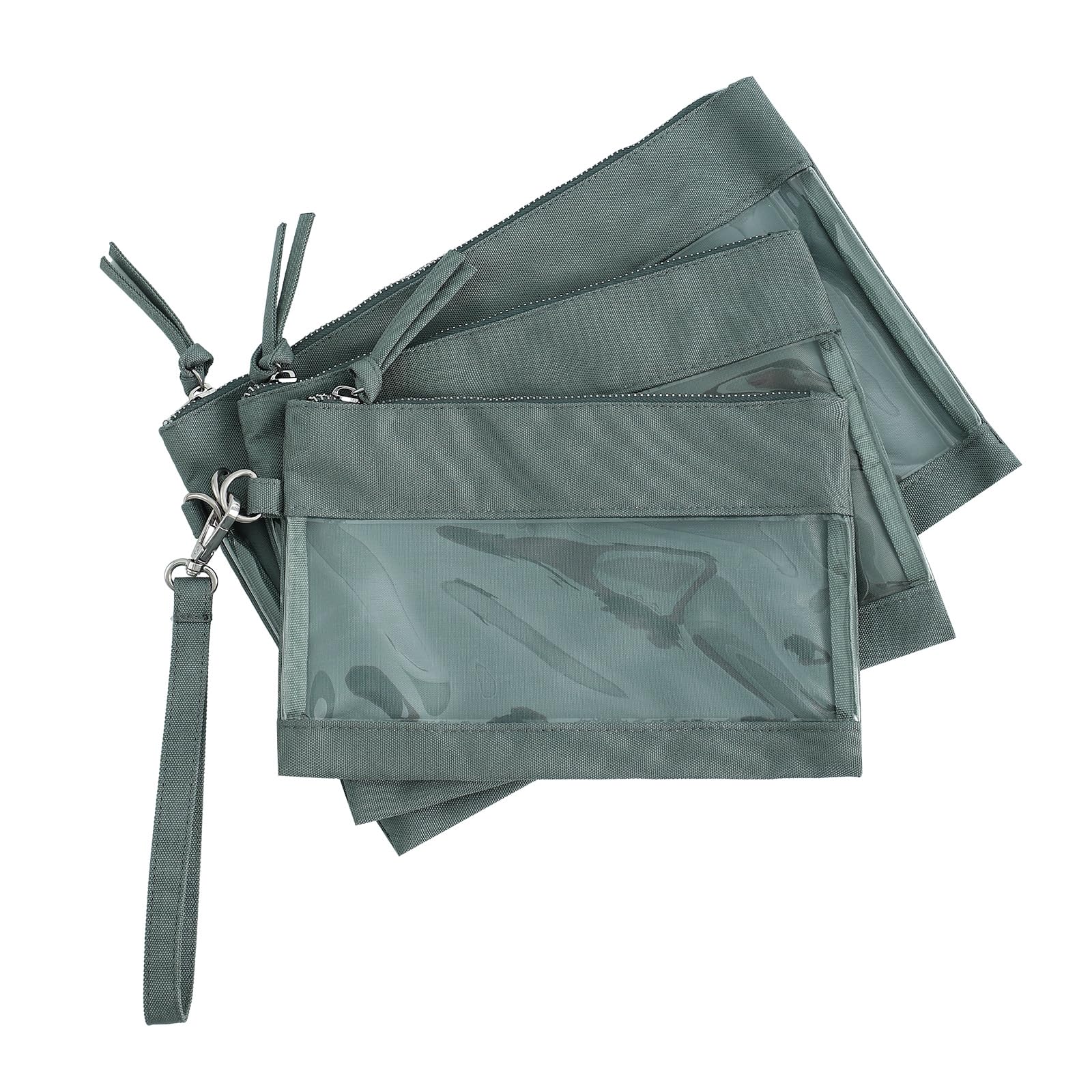 EMBRUNIOICE Clear Organizer pouch with Zipper,3-piece Multi-purpose Organizer Bag for Snacks,Diaper, TSA Approved Travel Toiletry Bag