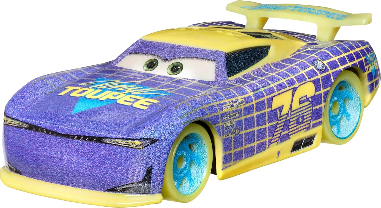 Disney Cars Glow Racers 4-Pack Lightning McQueen, Mater, Cruz Ramirez, & Vinyl Toupee #76 Will Rusch