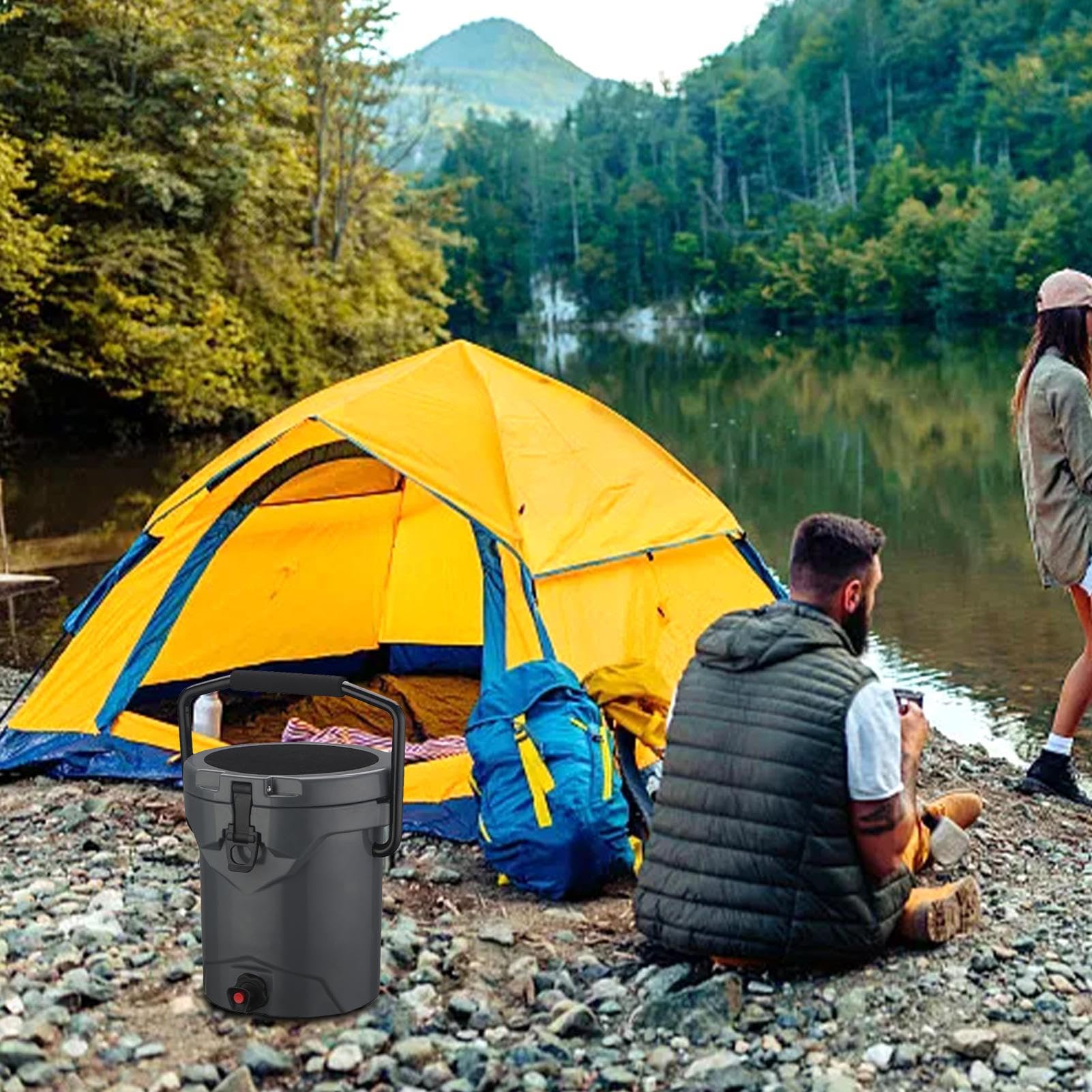 Cooler Portatile per Campeggio Contenitore Alimenti Trasportabile | Box Frigo Isolato per Campeggiatori Escursionisti Spiaggia Picnic Eventi Sportivi Pesca Viaggi Stradali Feste in Giardino
