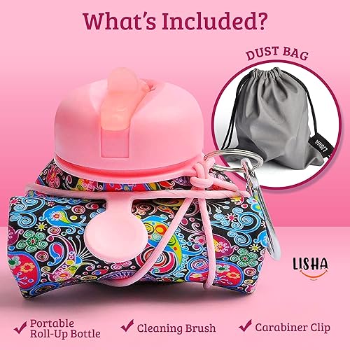 Miniatura 4 de Lisha Bidé de viaje portátil, botella Peri, se enrolla de forma compacta para un transporte discreto, botella de bidé de silicona con tapa a prueba