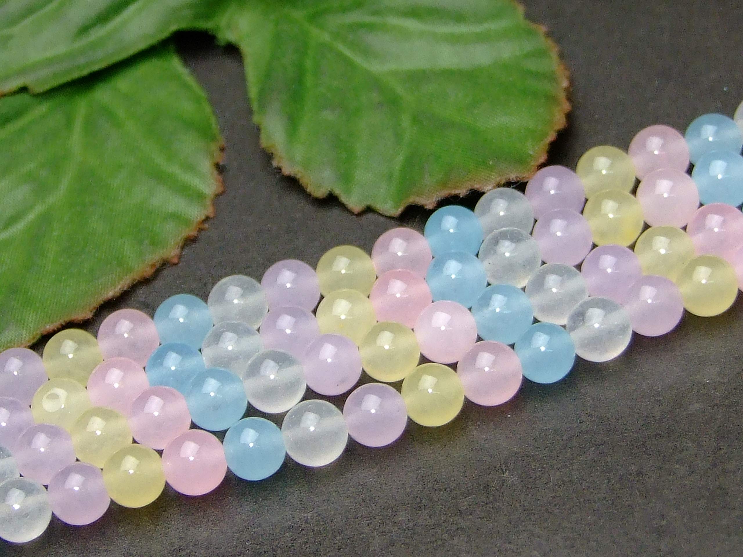 Amazon.co.jp: 6mm～12mm AA ミックス 五色 翡翠 ヒスイ ジェイド 1連 