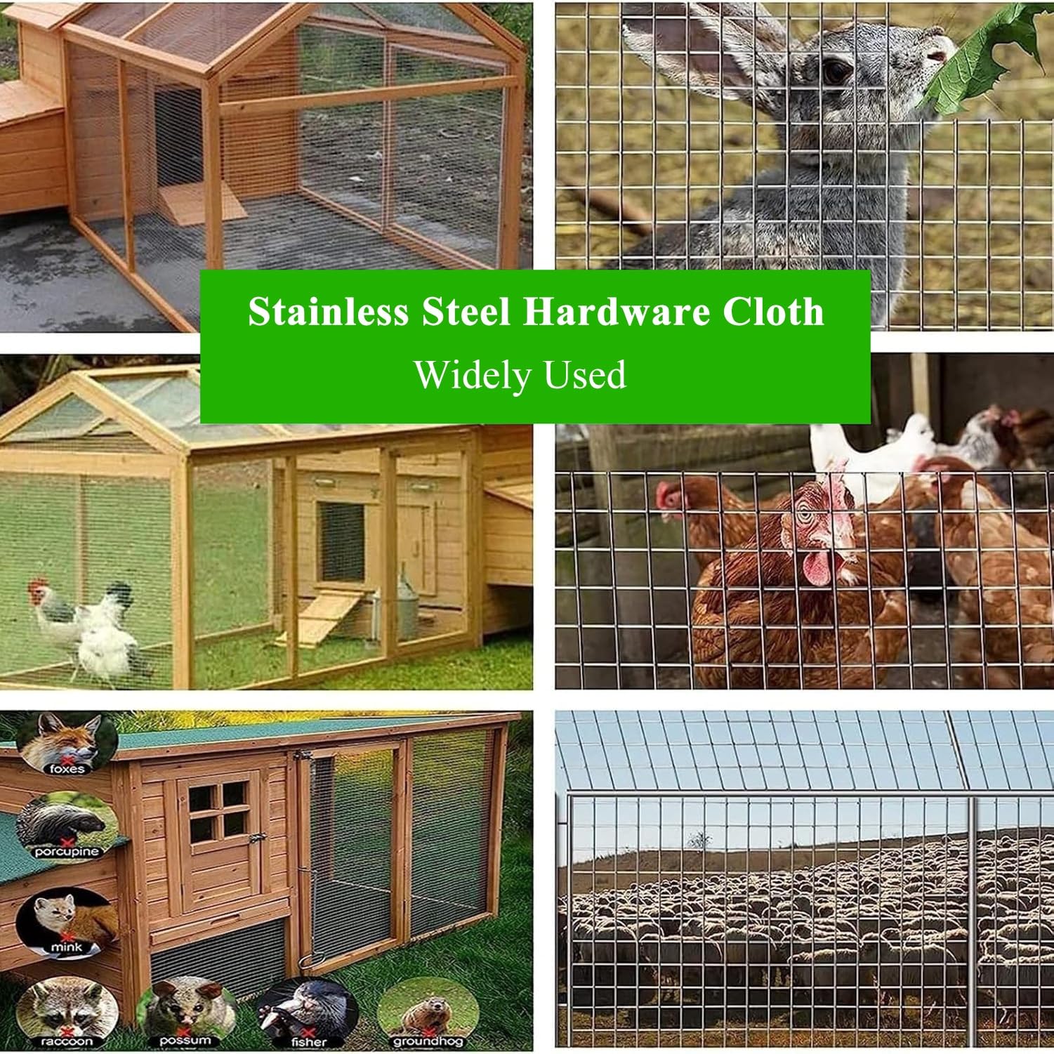 Valla De Alambre De Gallinero, 12x12mm Agujeros 304 De Acero Inoxidable De Malla Electrosoldada Para Aves De Corral Mascota Conejo, Aviary Fence(1x19m)