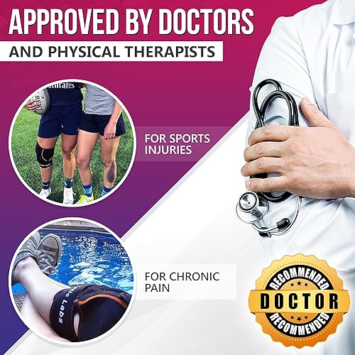 Miniatura 6 de Kinetic Labs - Envoltura de hielo para rodilla  Paquete de gel reutilizable caliente y frío con inserto adicional  Bolsa de hielo para lesiones de