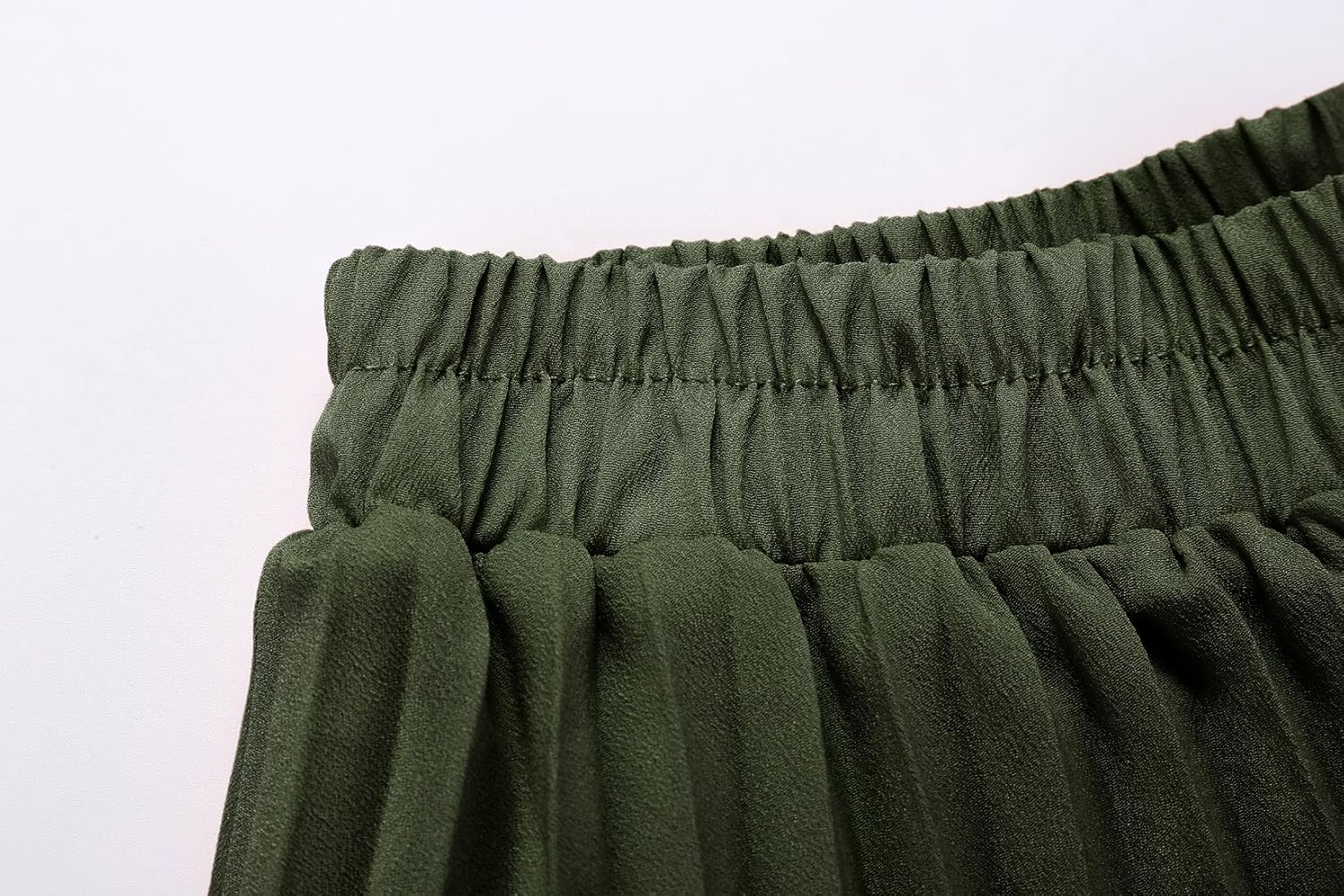 CHARTOU Womens Chic Elastic High Waisted A Line Leopard Print Pleated Shirring Midi-Long Skirt - Image 5