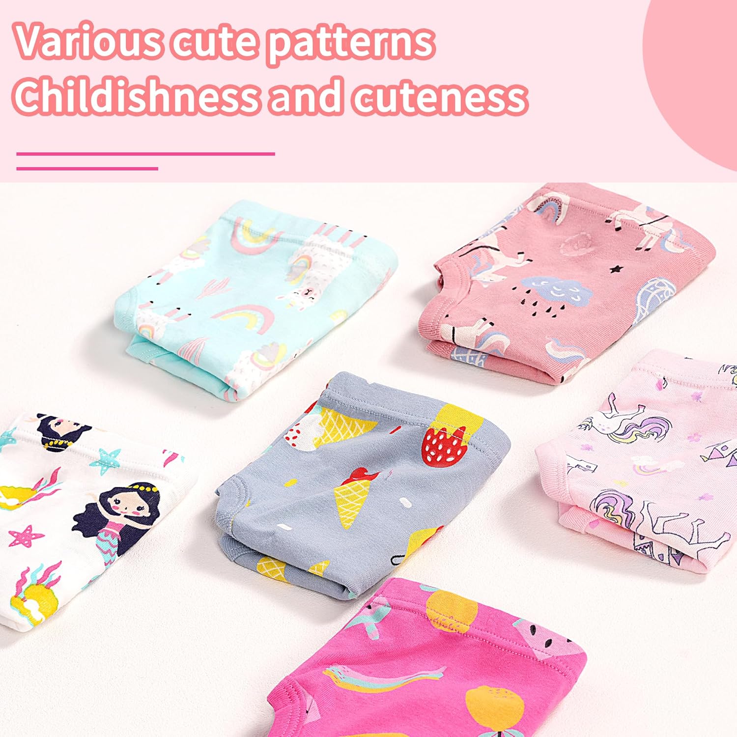GRPSKCOS 女児用下着 6枚パック 幼児 キッズ 下着 綿100% ショーツ 2~8歳 女の子用