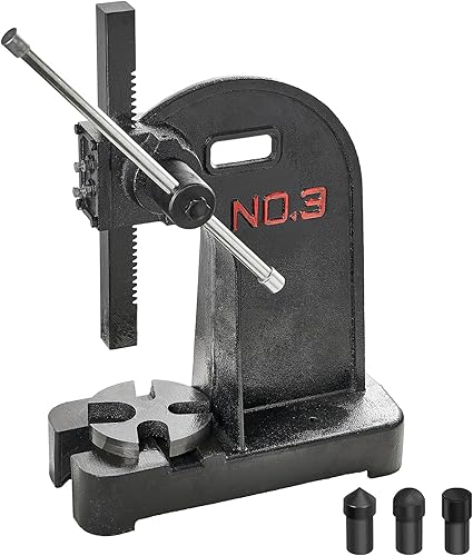 VEVOR Prensa de árbol manual de 3 toneladas, altura máxima de 12.2 pulgadas, prensa manual de escritorio de hierro fundido resistente, prensa manual