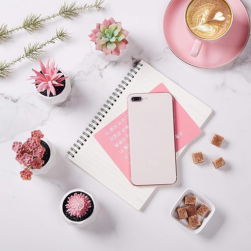 Miniatura 5 de CADNLY Pequeña planta falsa de escritorio  Decoración de escritorio rosa para mujer  Plantas suculentas artificiales  Suculentas artificiales en
