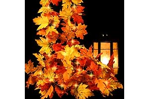 STEFORD Maple Leaf Garland String Lights - Enchanting Autumn Decor